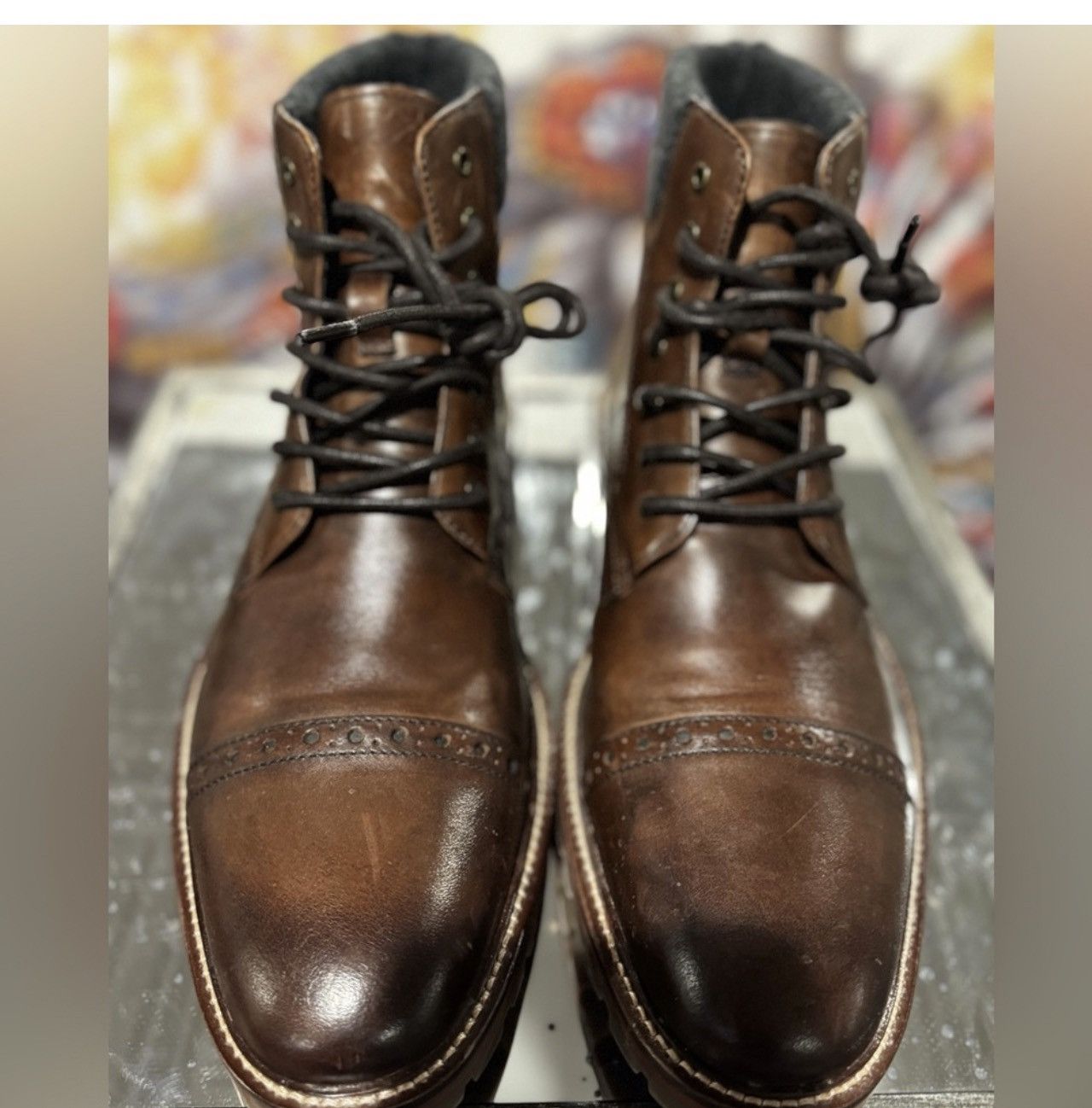 Johnston & Murphy Johnston & Murphy Dark Brown Charcoal Cap Toe Boots Size US 11 / EU 44 - 5 Thumbnail