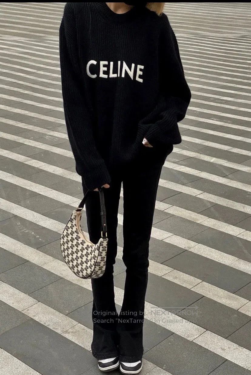 Celine black wool sweater with celine logo. Size S / US 4 / IT 40 - 5 Thumbnail