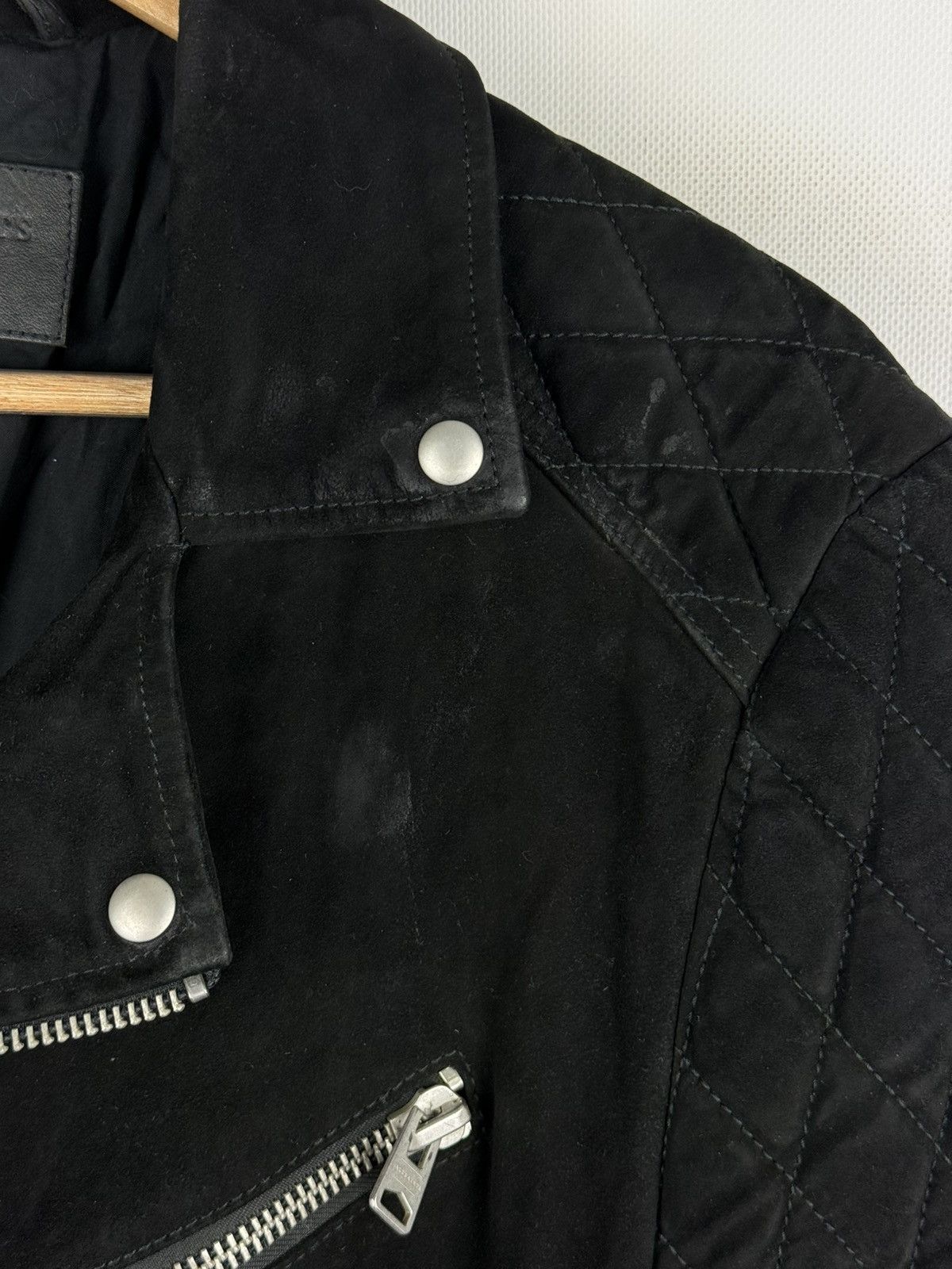 Allsaints Allsaints Bonson Biker Goat Leather Belted Suede Jacket Size US M / EU 48-50 / 2 - 13 Thumbnail