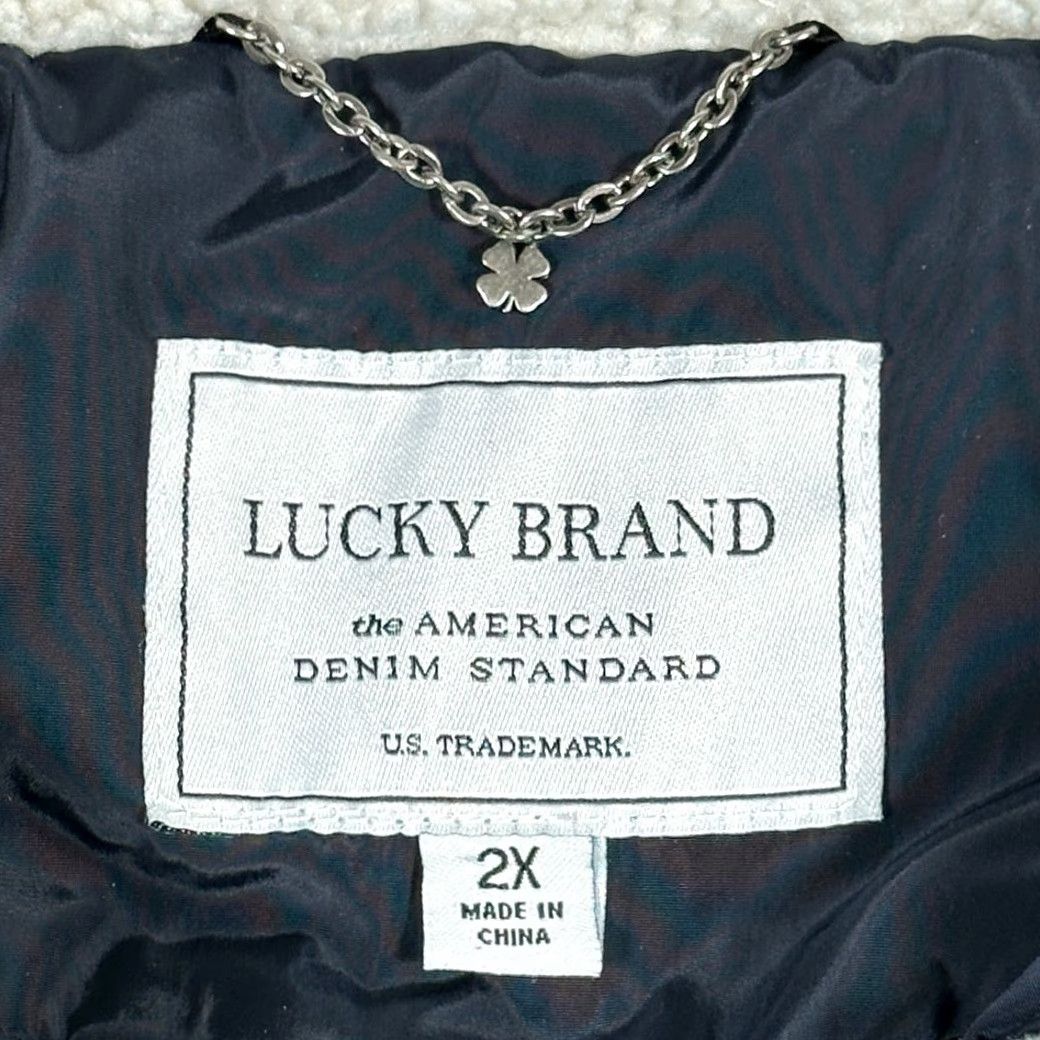 Lucky Brand Lucky Brand Jacket Womens 2XL Blue Quilted Sherpa Zip Insulated Lining Pockets Size XXL / US 16-18 / IT 52-54 - 4 Thumbnail