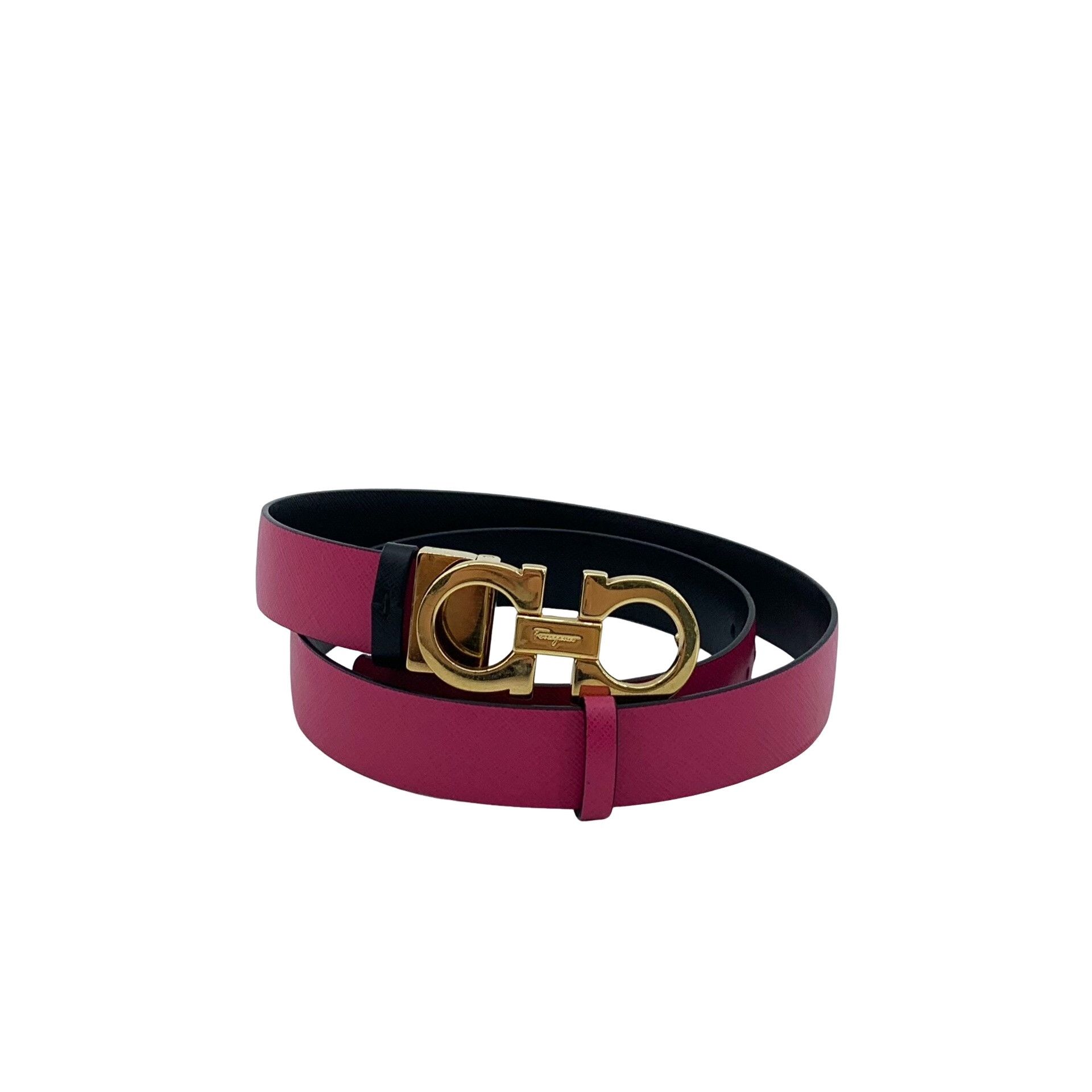 Salvatore Ferragamo Salvatore Ferragamo Gancini Fuchsia Leather Belt 92cm Size ONE SIZE - 1 Thumbnail