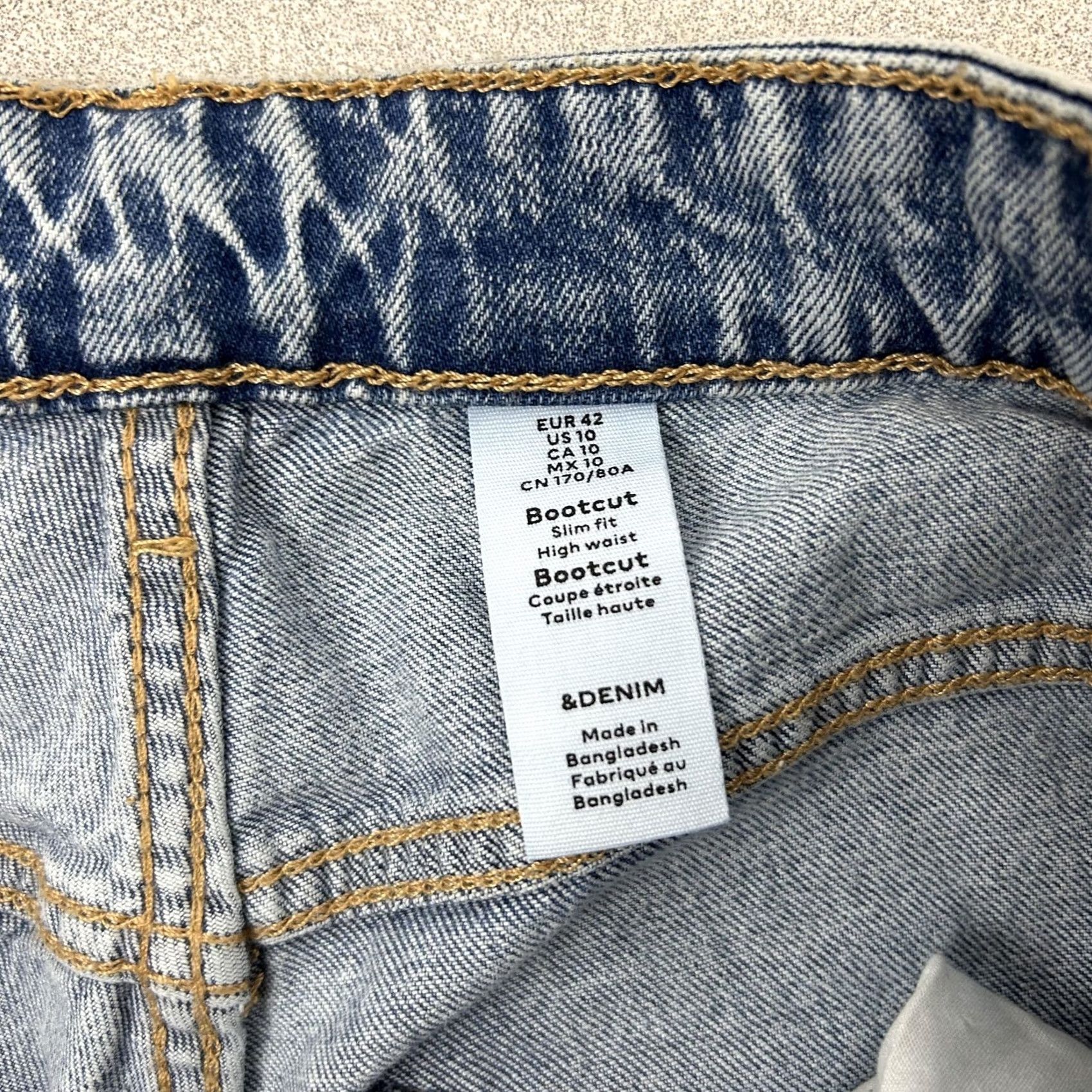 H&M H&M Jeans Womens 10 Blue Bootcut Slim Fit High Waist Light Wash Distressed Denim Pocket 5-Pocket Denim Stretch Womens Jeans Size 32" / US 10 / IT 46 - 5 Thumbnail