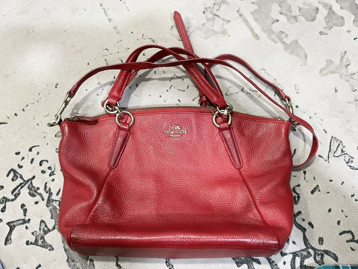 Coach Coach Small Kelsey Satchel Red Pebbled Bags Size ONE SIZE - 2 Thumbnail