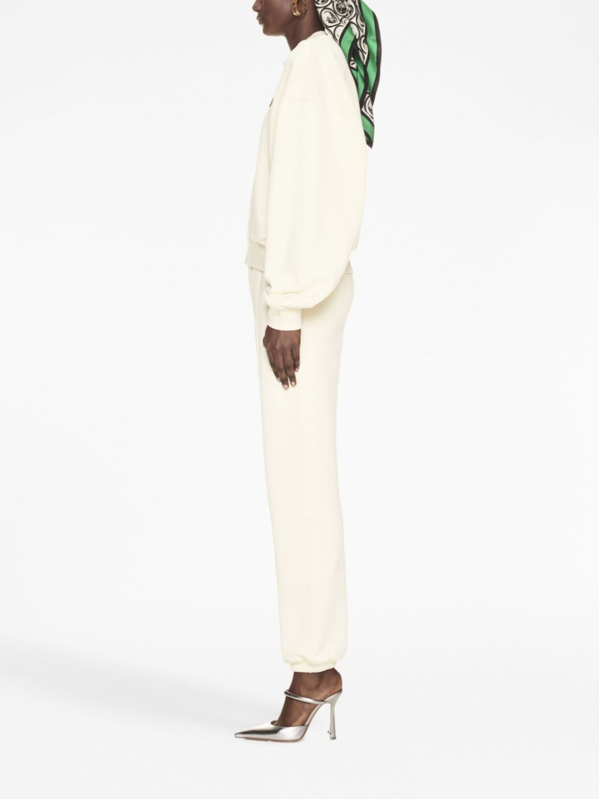Off-White o1s22i1n0824 Flocked Logo Joggers in White Size 30" / US 8 / IT 44 - 3 Thumbnail