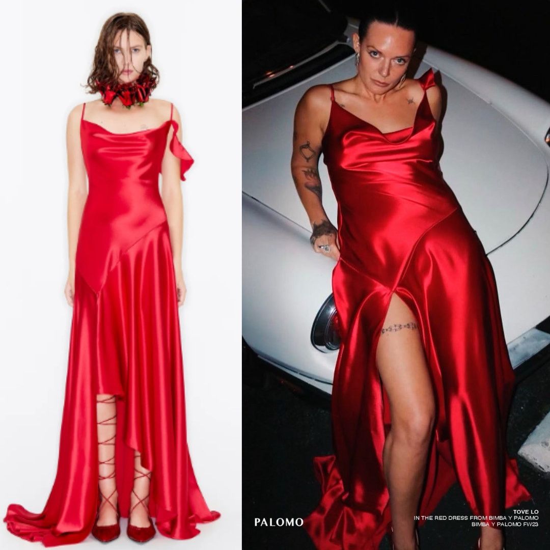 BIMBA Y LOLA Bimba y Lola x Palomo Spain | NWT Red Satin Maxi Dress M Size M / US 6-8 / IT 42-44 - 2 Thumbnail