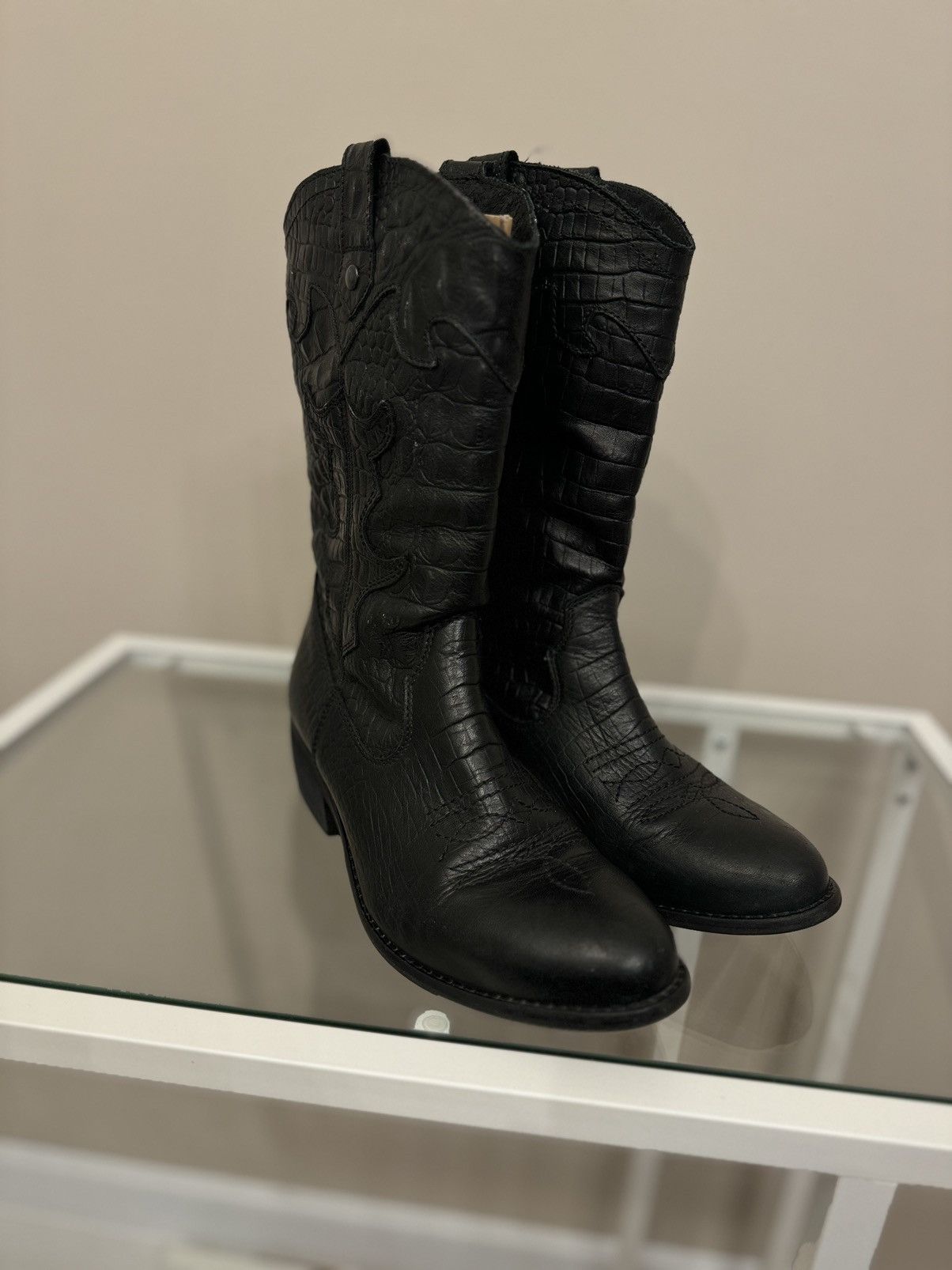 Leather Kozaki leather boots black PS Poelman Size US 6 / IT 36 - 2 Thumbnail