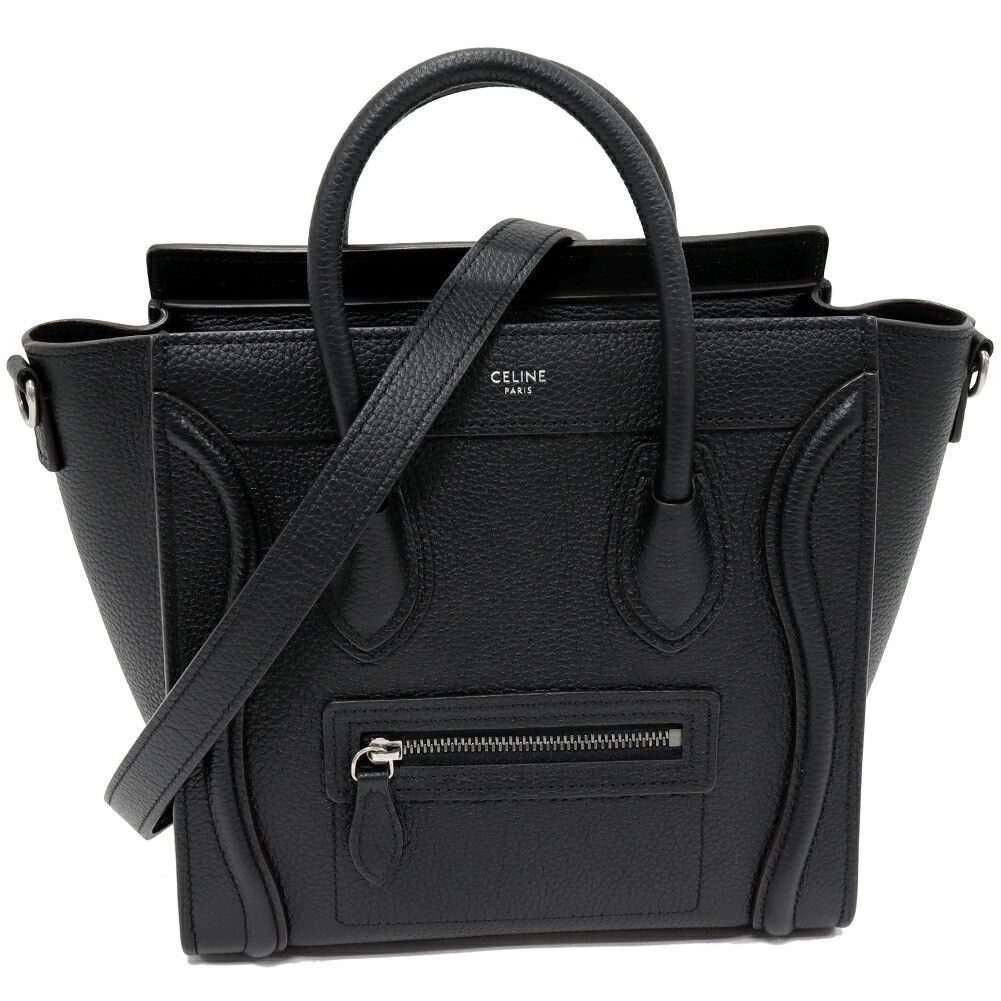 Celine Celine Luggage Nano Shopper Drummed Calfskin 2way Bag Leather Shoulder Bag 189243DRU.38NO DUTY FREE for USA