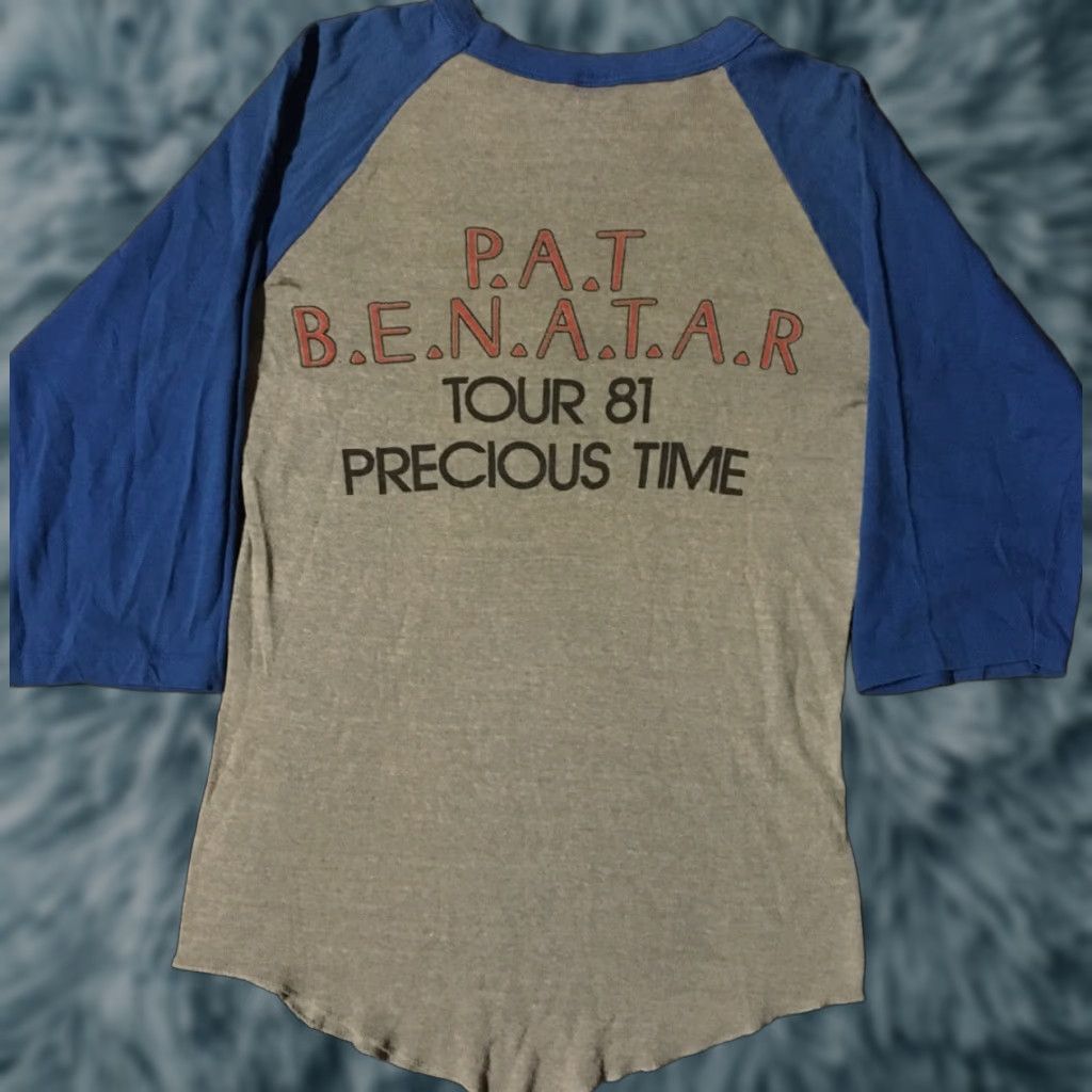 Vintage VINTAGE Pat Benatar Precious Time Tour Shirt S M Concert Rock Graphic Tee Raglan Blue/Gray 1981 The Knits Men Rock N Roll 80s Size US S / EU 44-46 / 1 - 1 Thumbnail