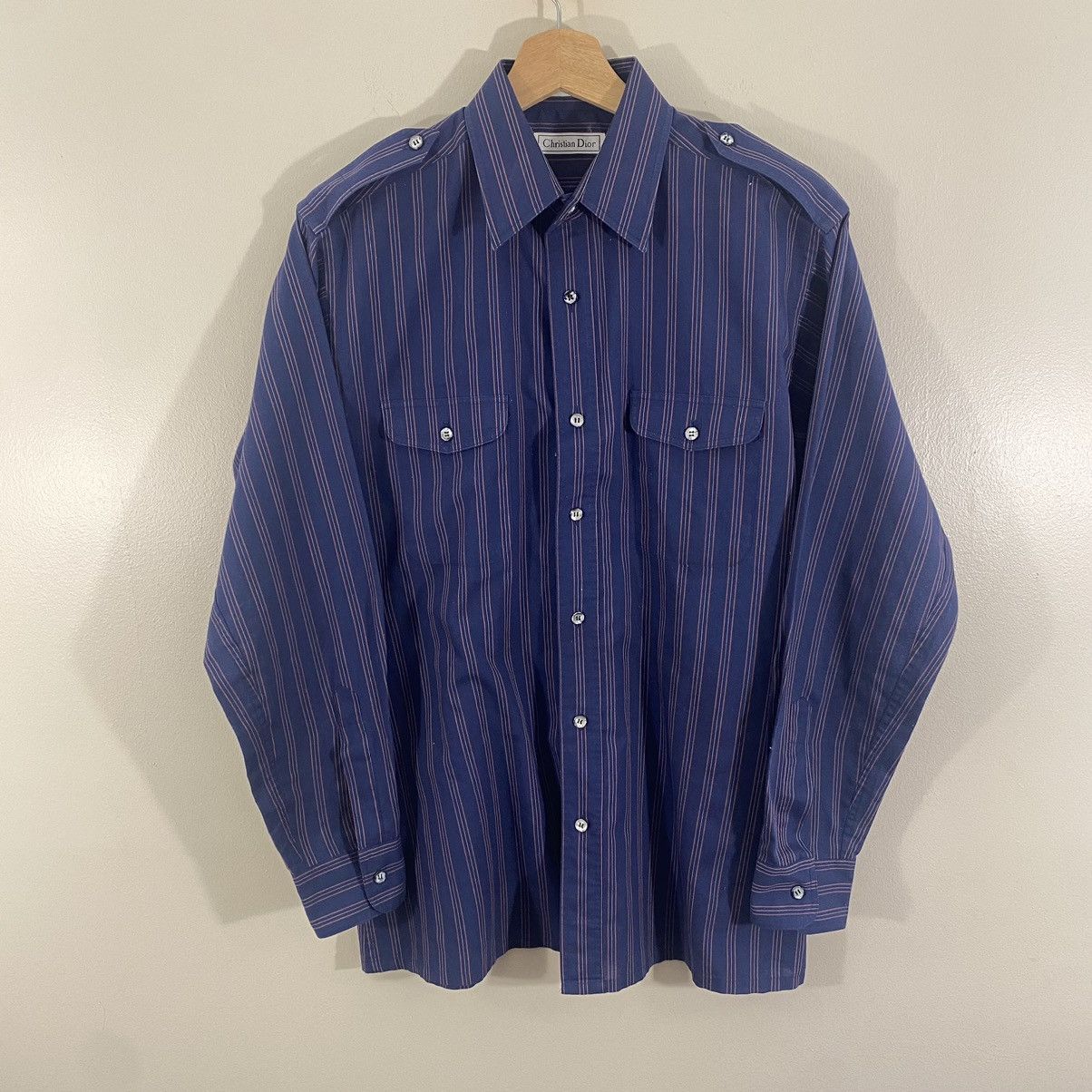 Christian Dior Monsieur Christian Dior Vintage Striped Button Up Shirt Large Size US L / EU 52-54 / 3 - 4 Thumbnail