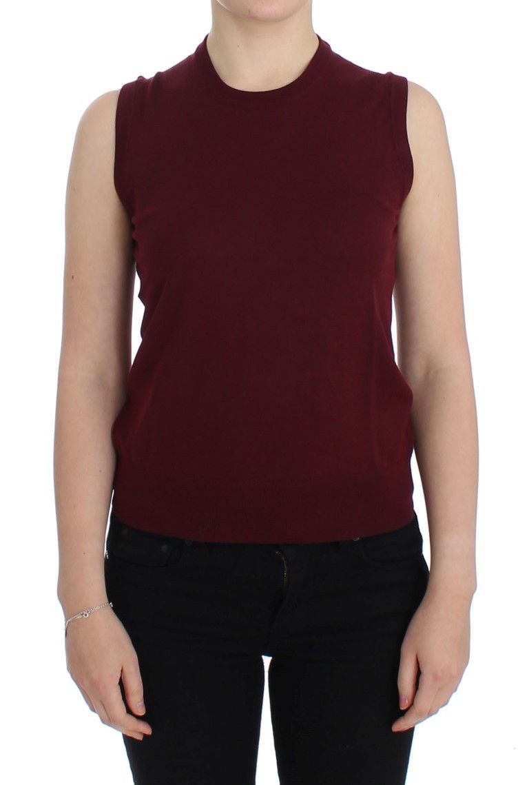 Dolce & Gabbana Elegant Red Wool Sleeveless Pullover Women's Vest Size M / US 6-8 / IT 42-44 - 1 Thumbnail