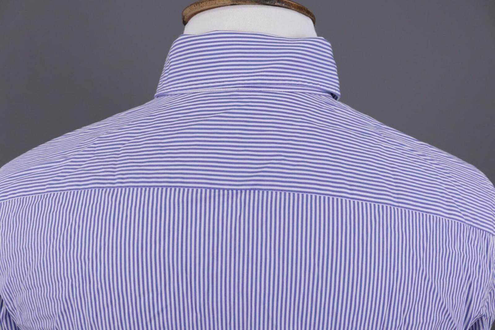 Boglioli Boglioli Milano Blue Striped Button Shirt Size 41 16 Size US M / EU 48-50 / 2 - 9 Thumbnail