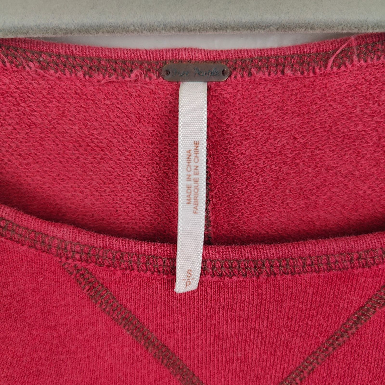 Free People Free People Lace Up Sweatshirt Womens Small Red Stitched Size S / US 4 / IT 40 - 6 Thumbnail