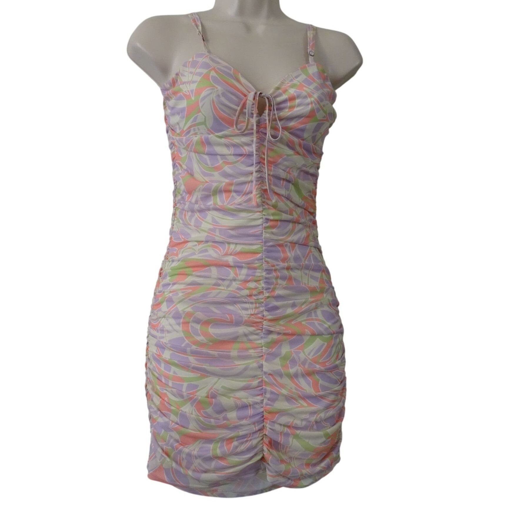 BP. BP. Ruched Bodycon Mini Dress Multicolor Pastel Size XS Size XS / US 0-2 / IT 36-38 - 2 Thumbnail