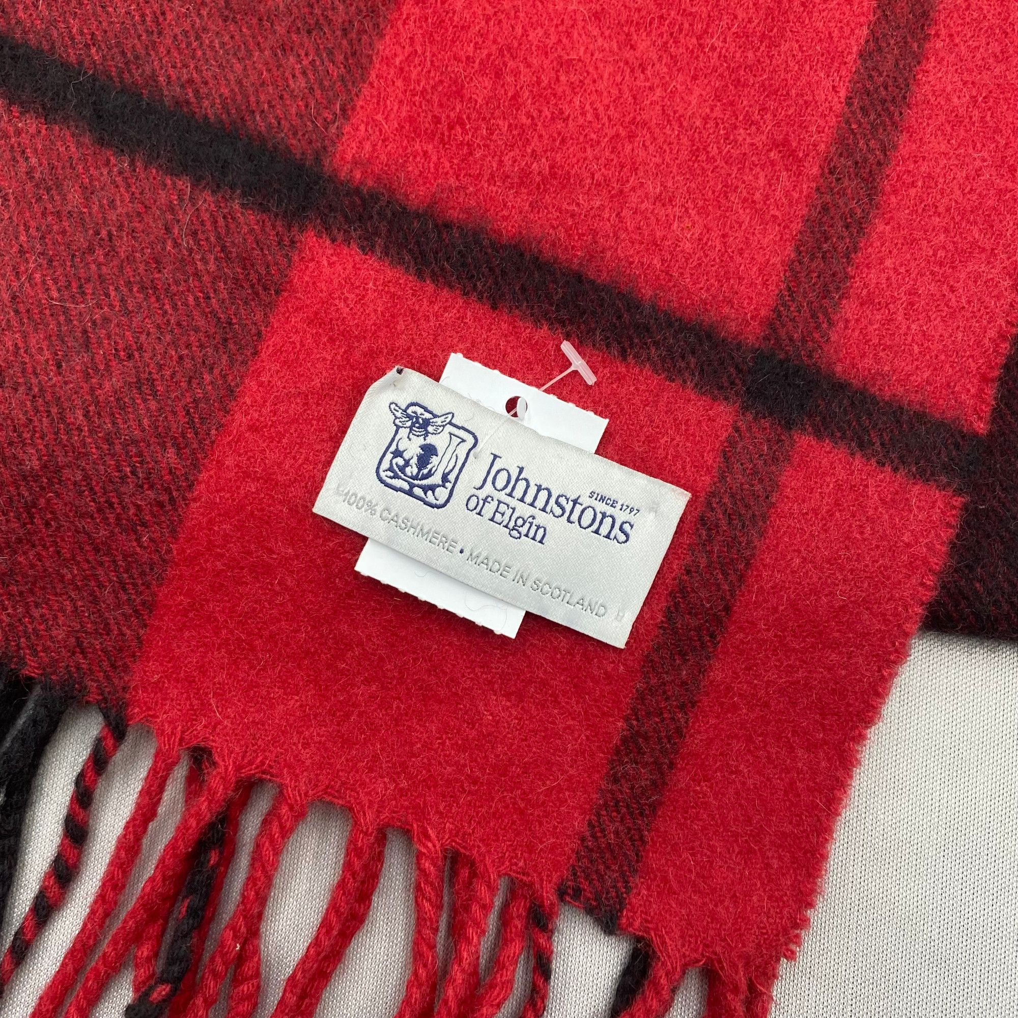 Johnstons Of Elgin Vintage Johnstons of Elgin Scarf Muffler Wool Plaid Scarves Size ONE SIZE - 4 Thumbnail