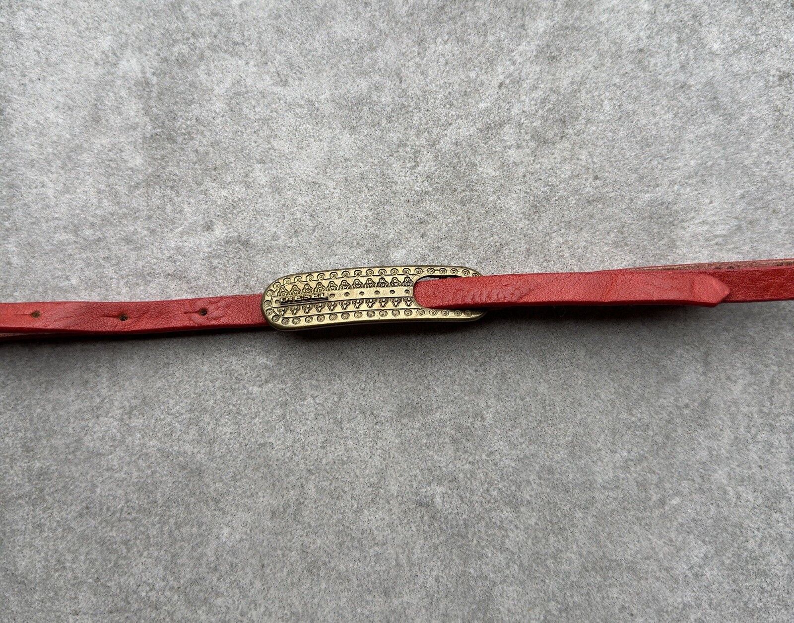 Diesel VINTAGE DIESEL MASKILA RED LEATHER BELT THIN WOMENS RARE Size ONE SIZE - 1 Thumbnail