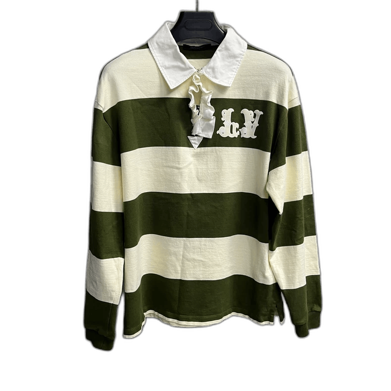 Louis Vuitton louis vuitton24 new green lettering logo striped polo-2507 Size US L / EU 52-54 / 3 - 1 Thumbnail