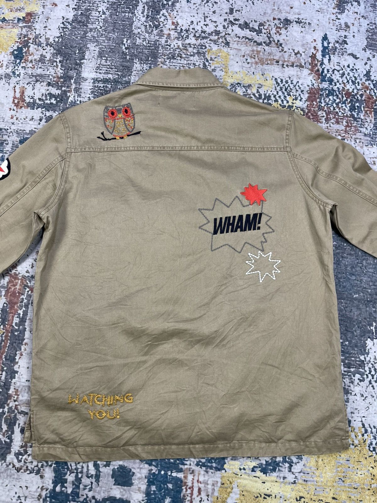 Japanese Brand Rosebud Embroidered Military Inspired Overshirt Jacket Size S / US 4 / IT 40 - 3 Thumbnail