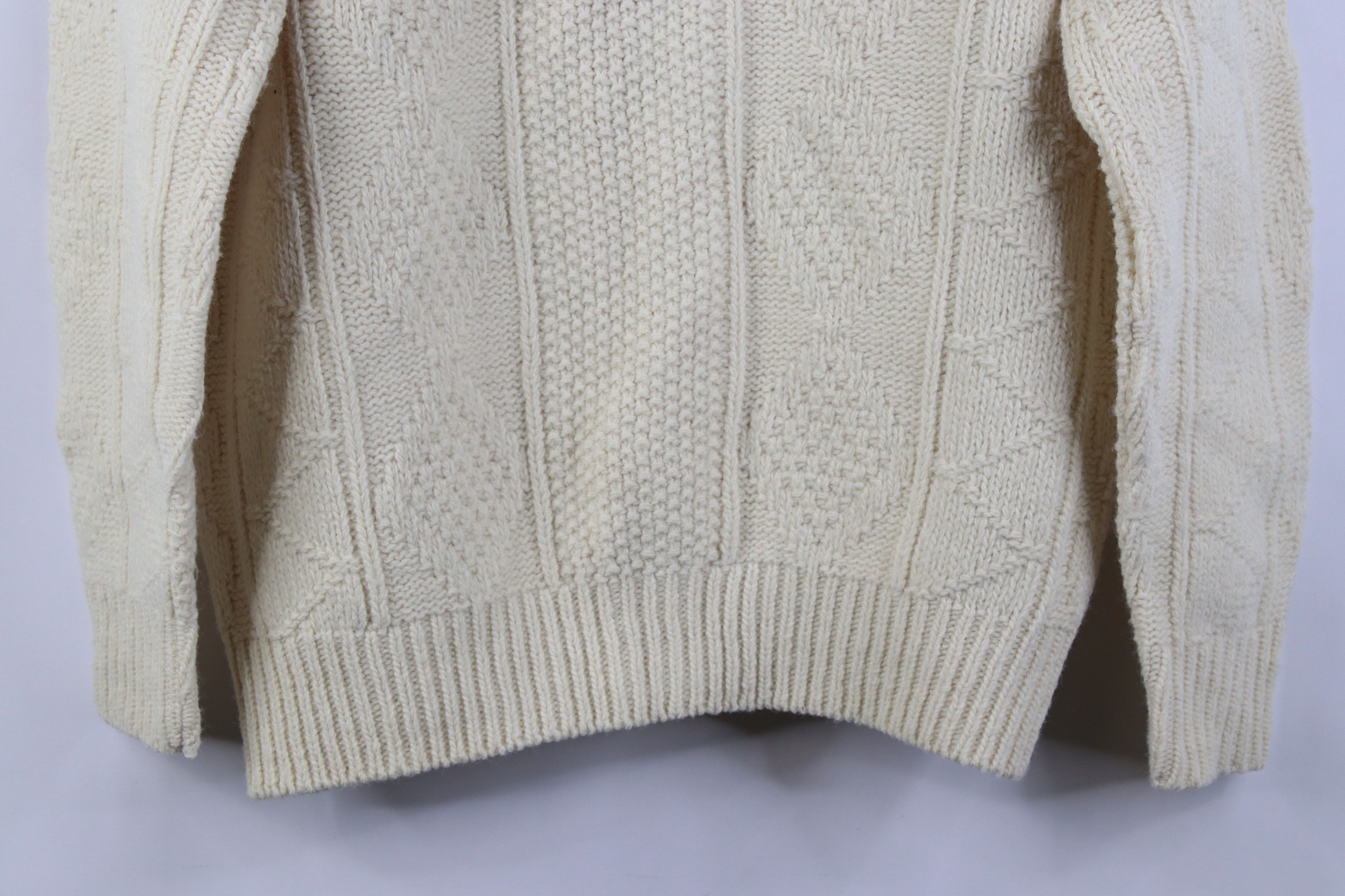 Vintage Vintage 70s Streetwear Geometric Cardigan Sweater Beige USA Size US S / EU 44-46 / 1 - 10 Thumbnail