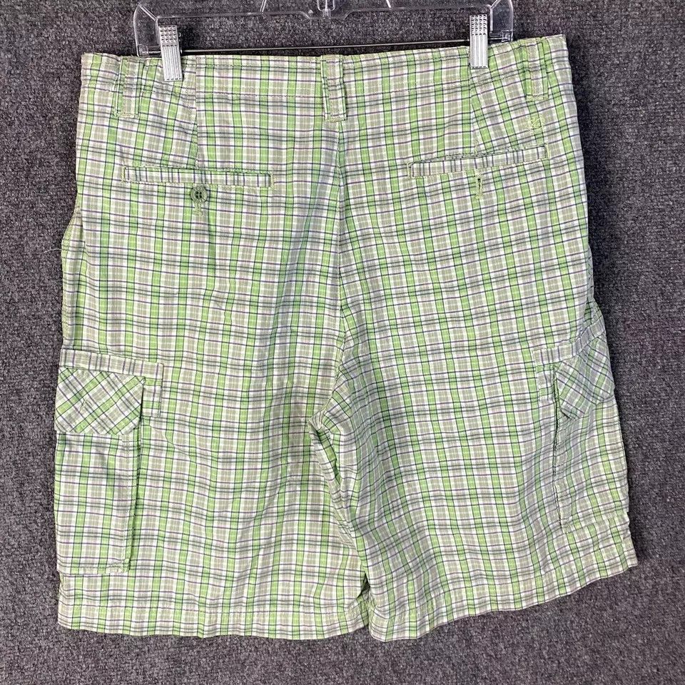 Izod Izod Cargo Shorts Men's Size 36 100% Cotton Plaid Green Size US 36 / EU 52 - 6 Thumbnail