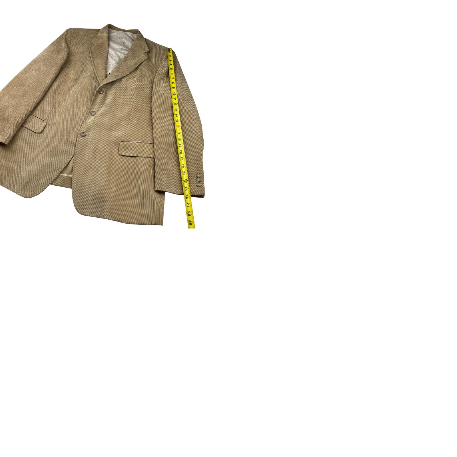 Vintage VINTAGE Thos P Dent x Lacrosse Men’s Corduroy Blazer Jacket Khaki/Tan 48R Three-Button Single-Vented Corduroy Blazer Mens Size 48R - 9 Thumbnail