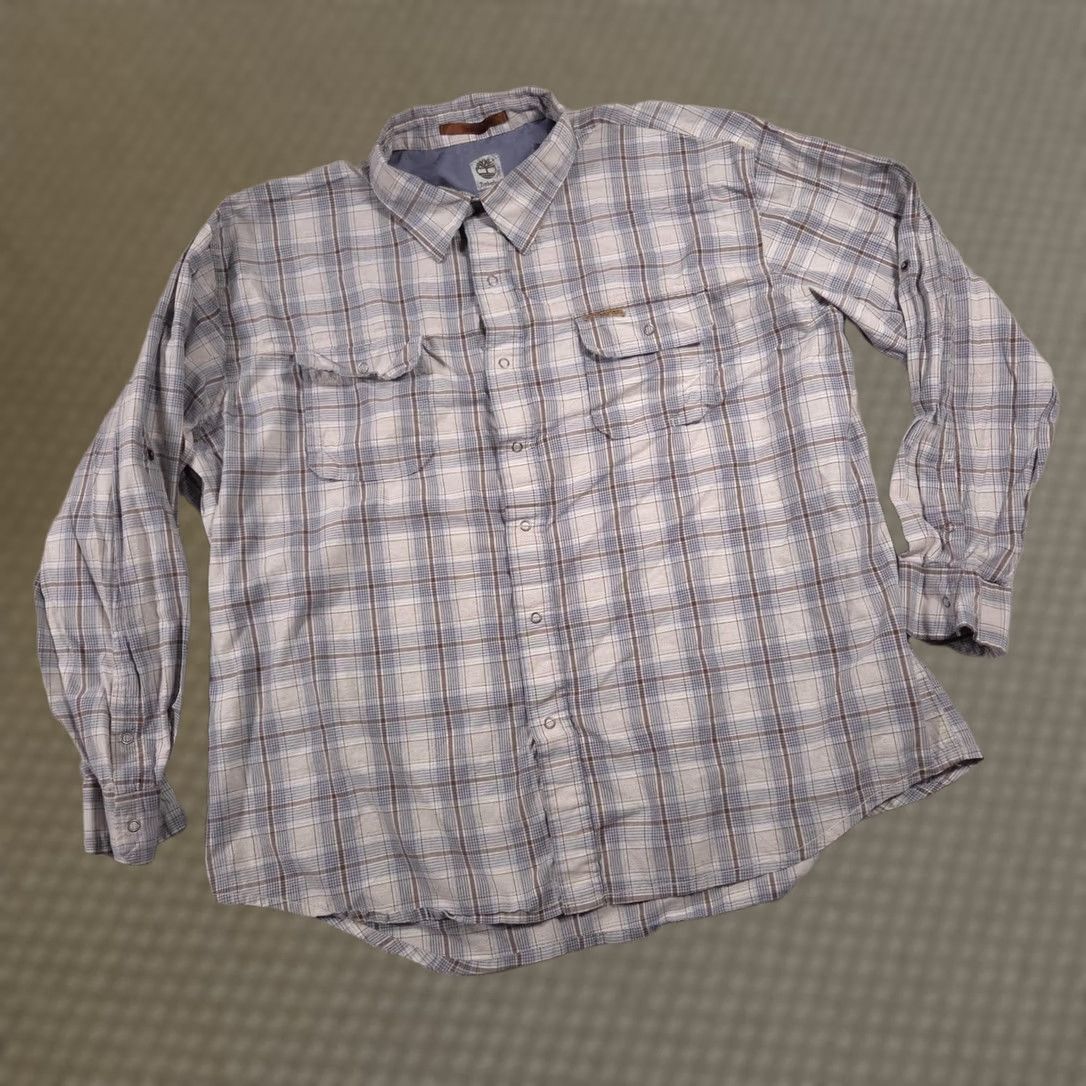 Timberland Timberland Shirt Mens 2XL XXL Blue Brown Plaid Button Up Long Sleeve Outdoor Size US XXL / EU 58 / 5 - 1 Thumbnail