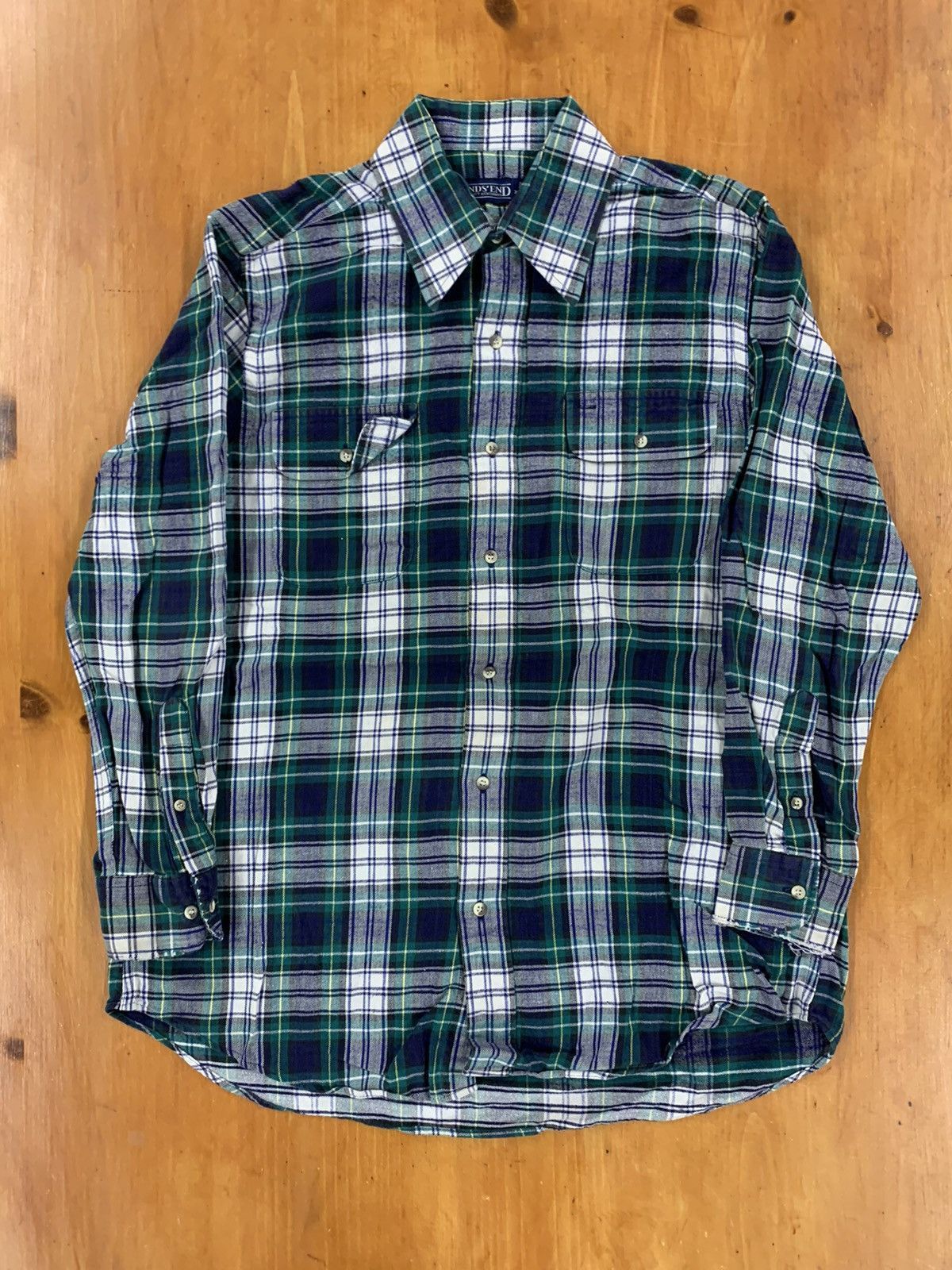 Vintage Vintage Flannel 1990s Lands End Flannel Shirt Size US M / EU 48-50 / 2 - 1 Thumbnail