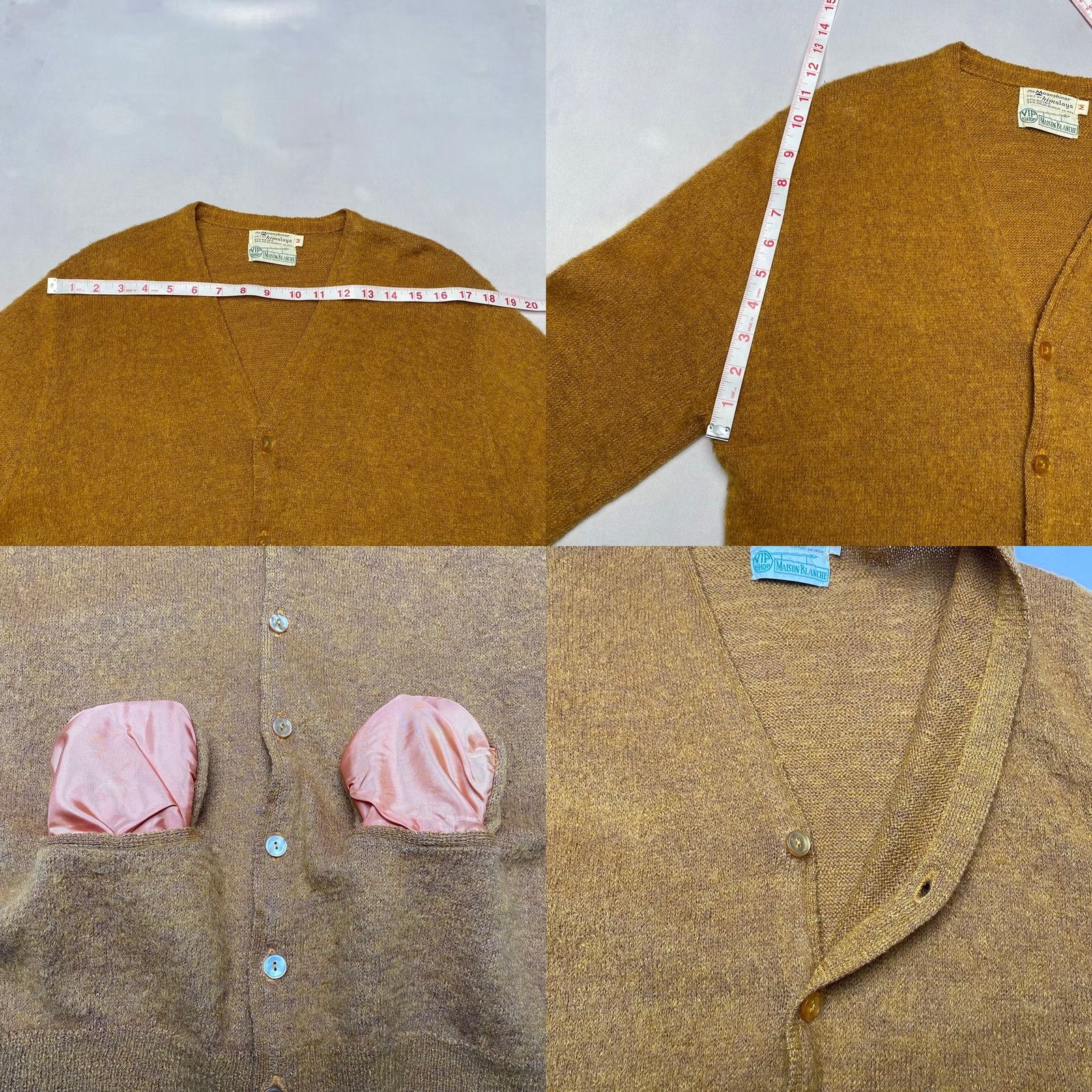 Vintage VINTAGE Moonshiner Cardigan Mens M Tan 60s The Knit Himalaya Mohair Maison Blanche Size US M / EU 48-50 / 2 - 8 Thumbnail