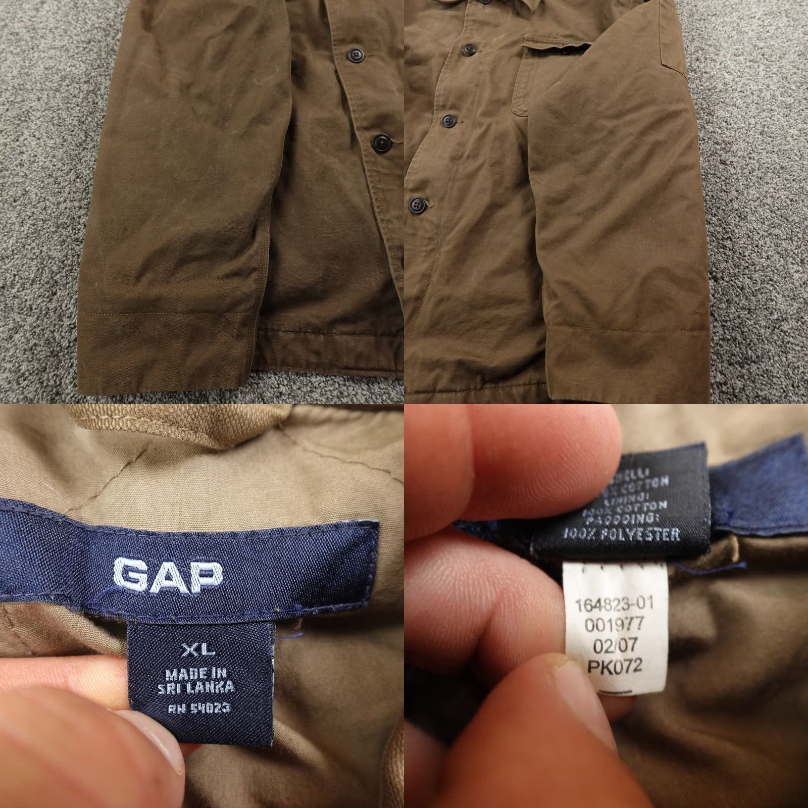 Gap Gap Jacket Mens XL Brown Quilted Lined Heavy Bomber Zip Coat Chore Work Y2K 00s Size US XL / EU 56 / 4 - 8 Thumbnail
