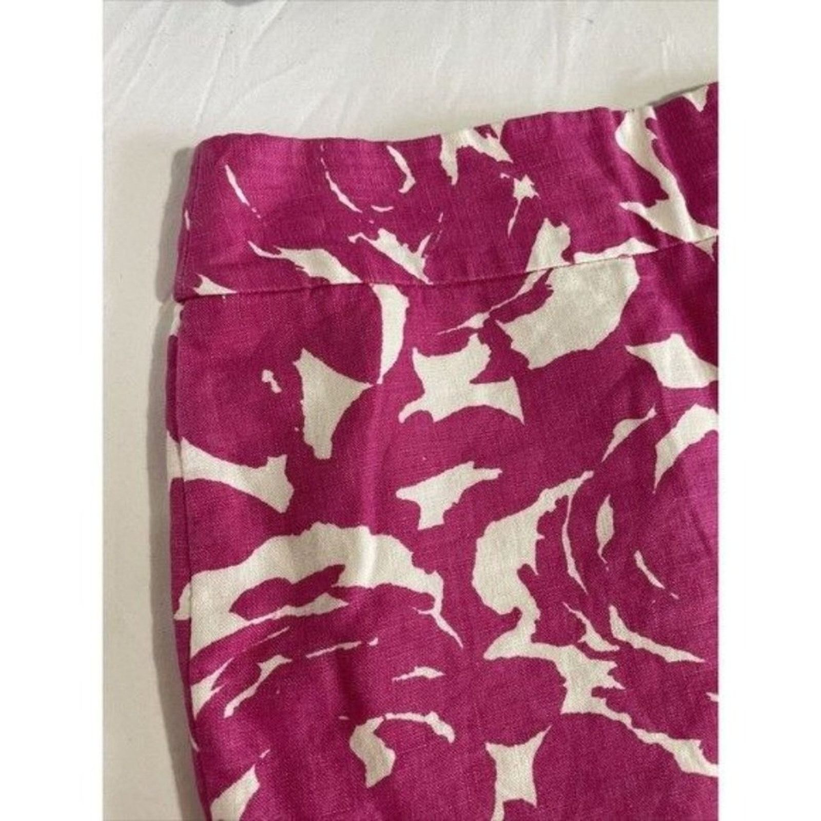 J.Crew J.Crew Black Label Mini Skirt Pink White Floral Linen 2 Size 26" / US 2 / IT 38 - 3 Thumbnail