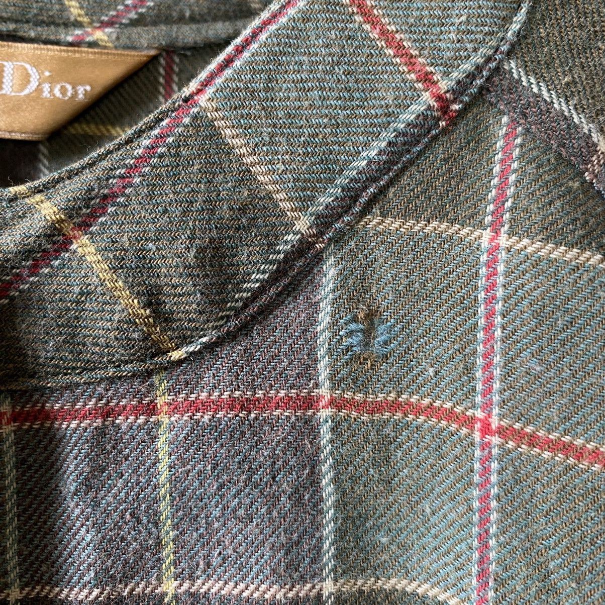 Dior Christian Dior Vintage Green Checkered Long Sleeve Shirt Size M / US 6-8 / IT 42-44 - 7 Thumbnail