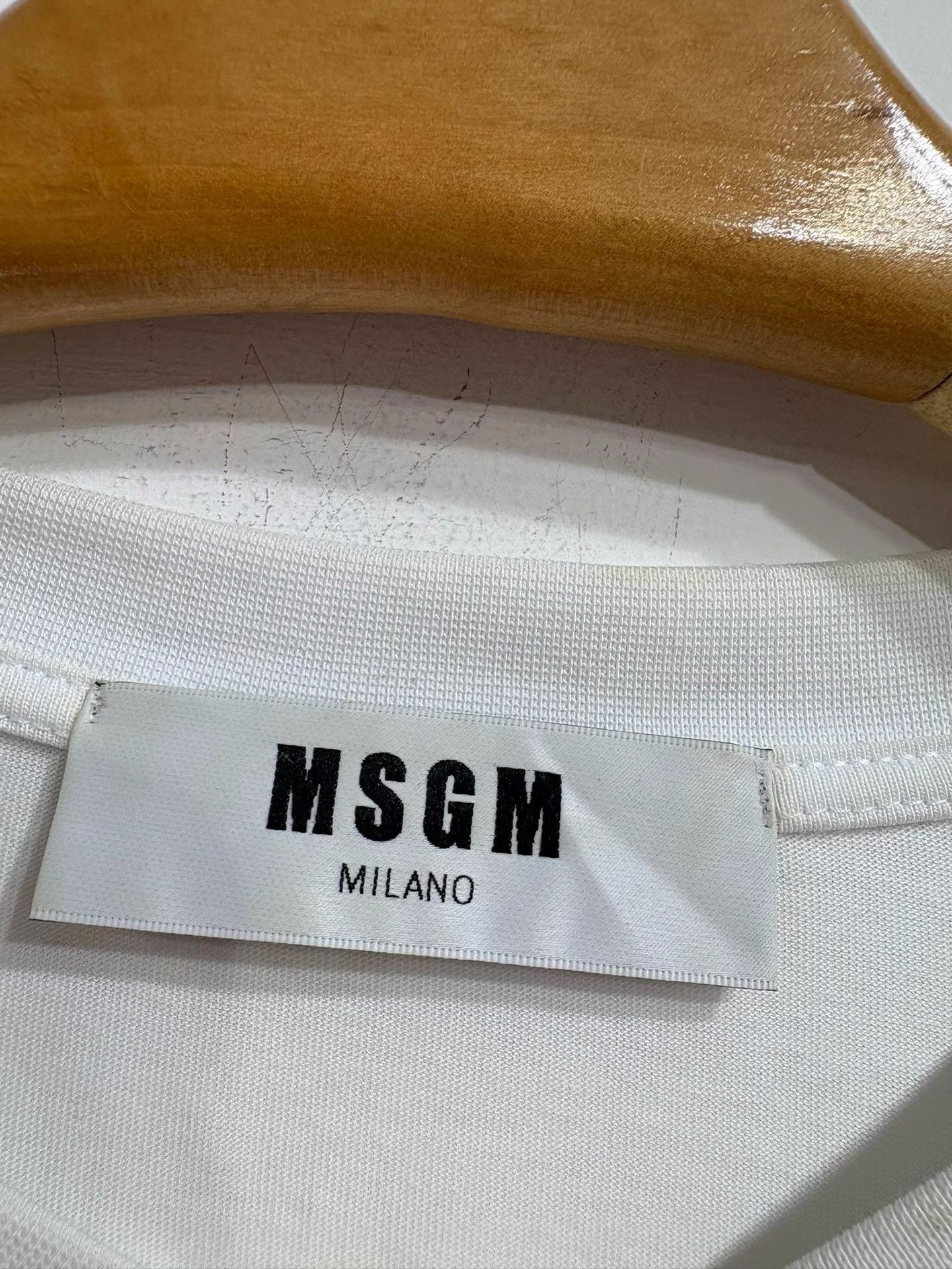MSGM MSGM Men's Classic Logo White Short Sleeve T-shirt K29 Size US L / EU 52-54 / 3 - 3 Thumbnail