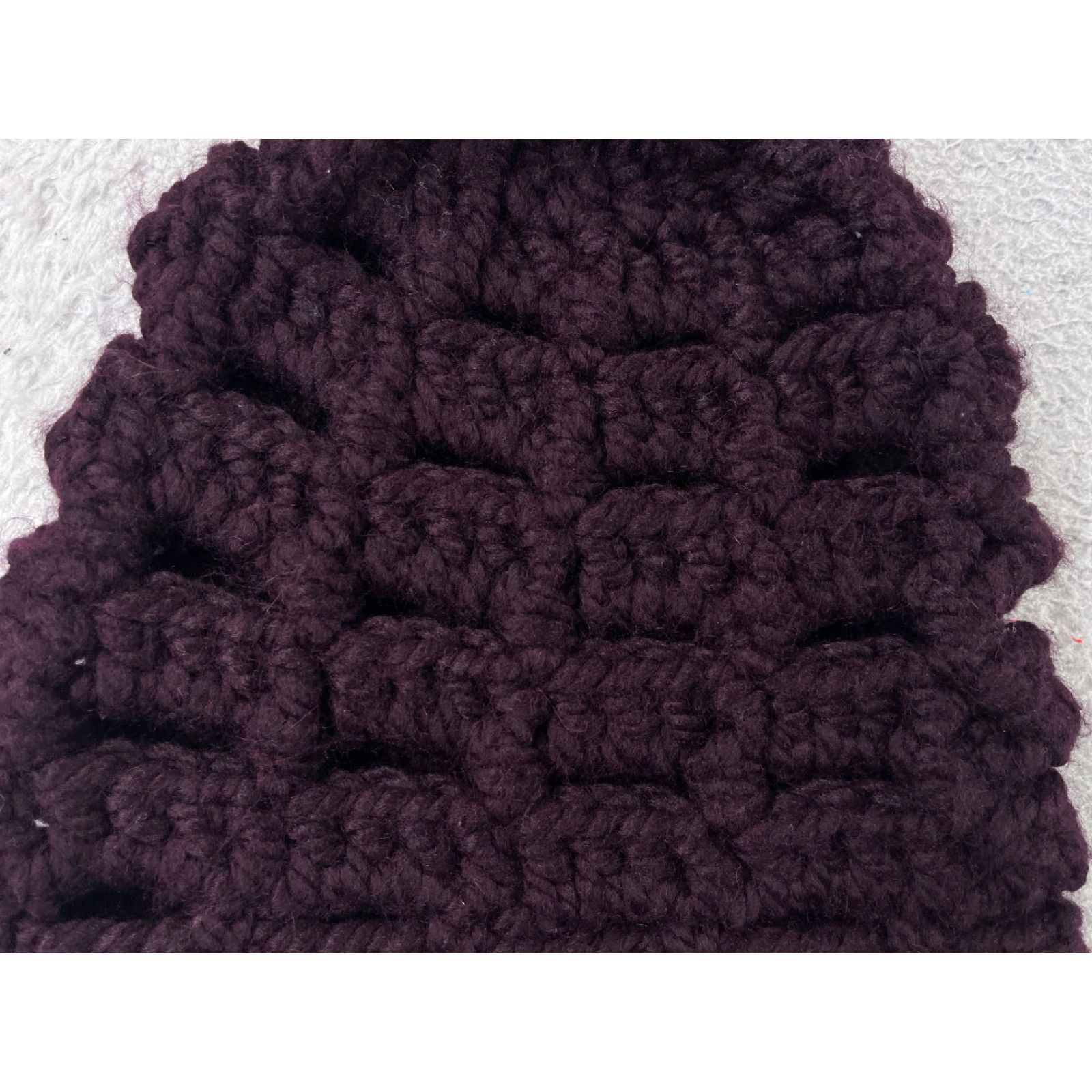 Vintage VINTAGE Handmade Beanie Toque Womens One Size Purple Crochet Knit Breathable Acrylic Ski Size ONE SIZE - 2 Thumbnail