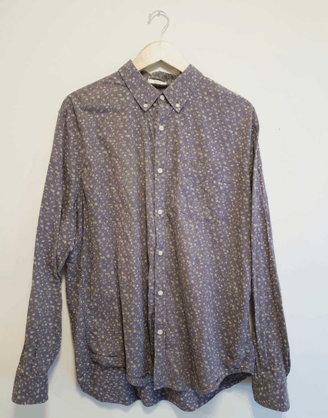 Lucky Brand Floral Button Down, Long Sleeve, Gray, XL Size US XL / EU 56 / 4 - 1 Thumbnail
