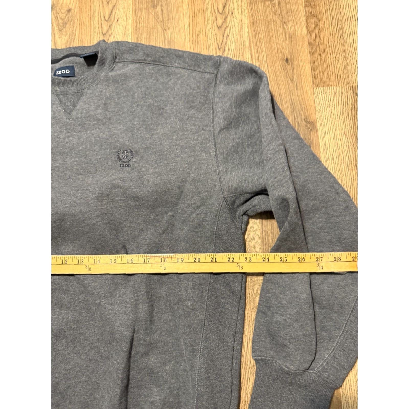 Izod IZOD Sweater Mens Large Gray Pullover Crewneck Long Sleeve Cotton Knit Solid Logo Size US L / EU 52-54 / 3 - 7 Thumbnail