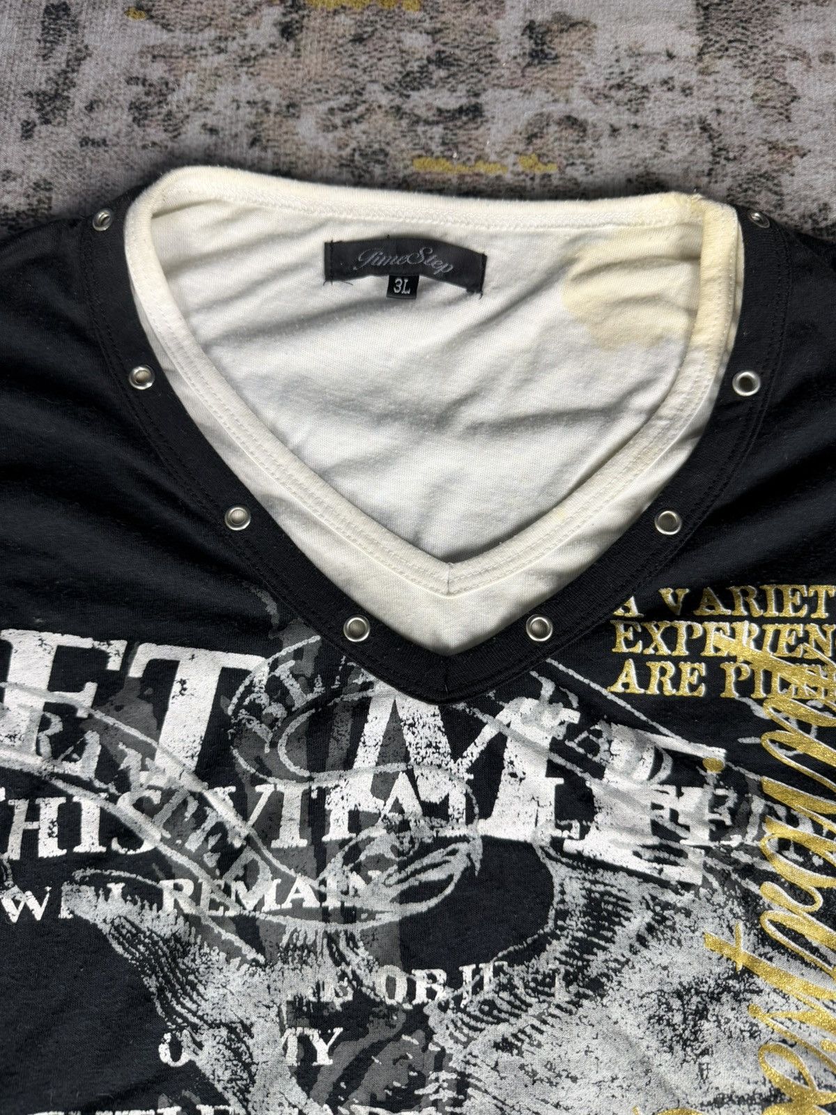 KMRii 2xBundle y2k Double Layer Collins Poem Long Sleeve Size US L / EU 52-54 / 3 - 5 Thumbnail