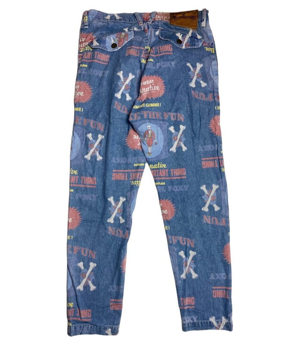 Japanese Brand Vintage Y2K RNA Inc. Printed Cross Bone Denim Jeans Pants Size US 31 - 2 Thumbnail
