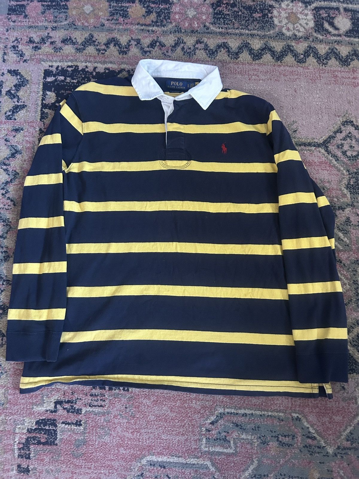 Ralph Lauren Men's XL Polo Rugby Long Sleeve Striped