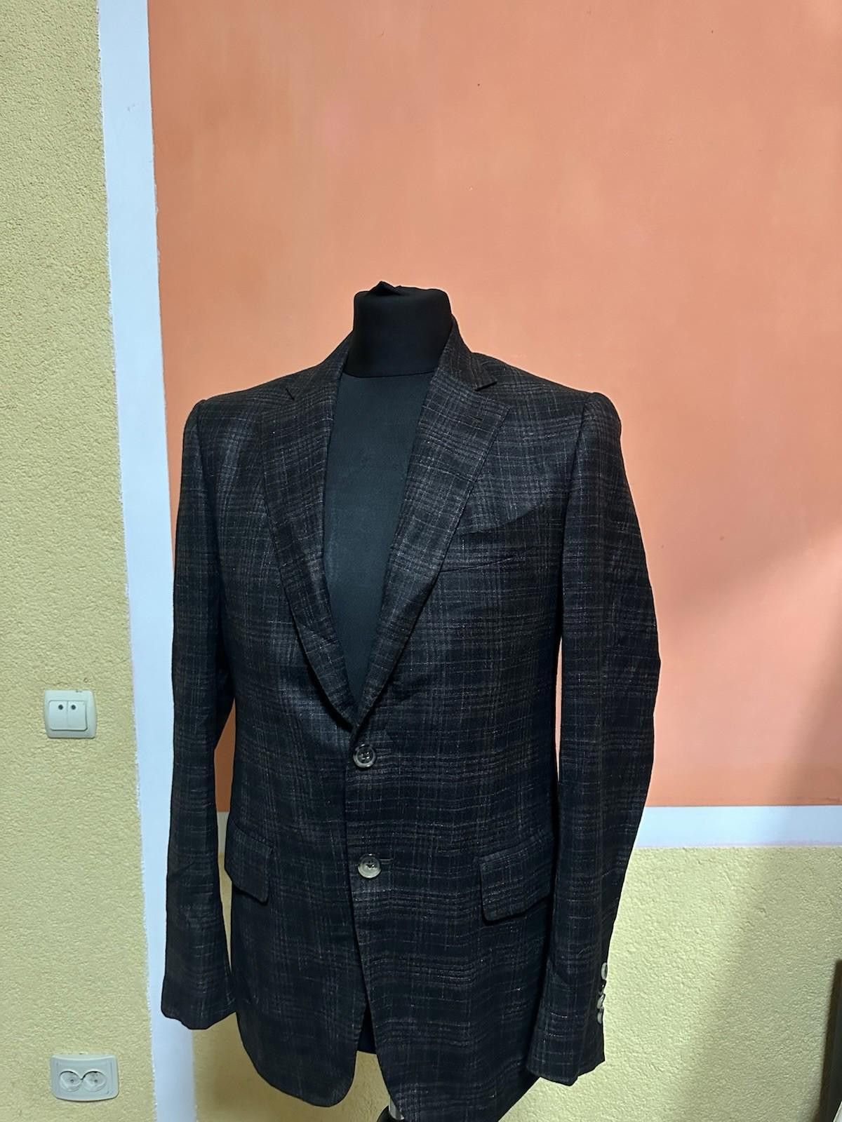 Isaia Napolii Isaia Napoli Slim-Fit Gregory Layered Check Wool Sport Coat Size 48R - 2 Thumbnail