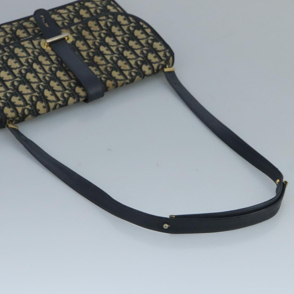 Dior DIOR Trotter Canvas Shoulder Bag Navy Gold Size ONE SIZE - 7 Thumbnail