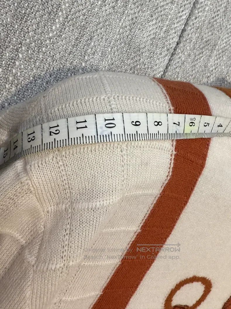 Hermes Hermes White Wool Knit Sweater, Size 40, Beige with Brown Size XS / US 0-2 / IT 36-38 - 6 Thumbnail