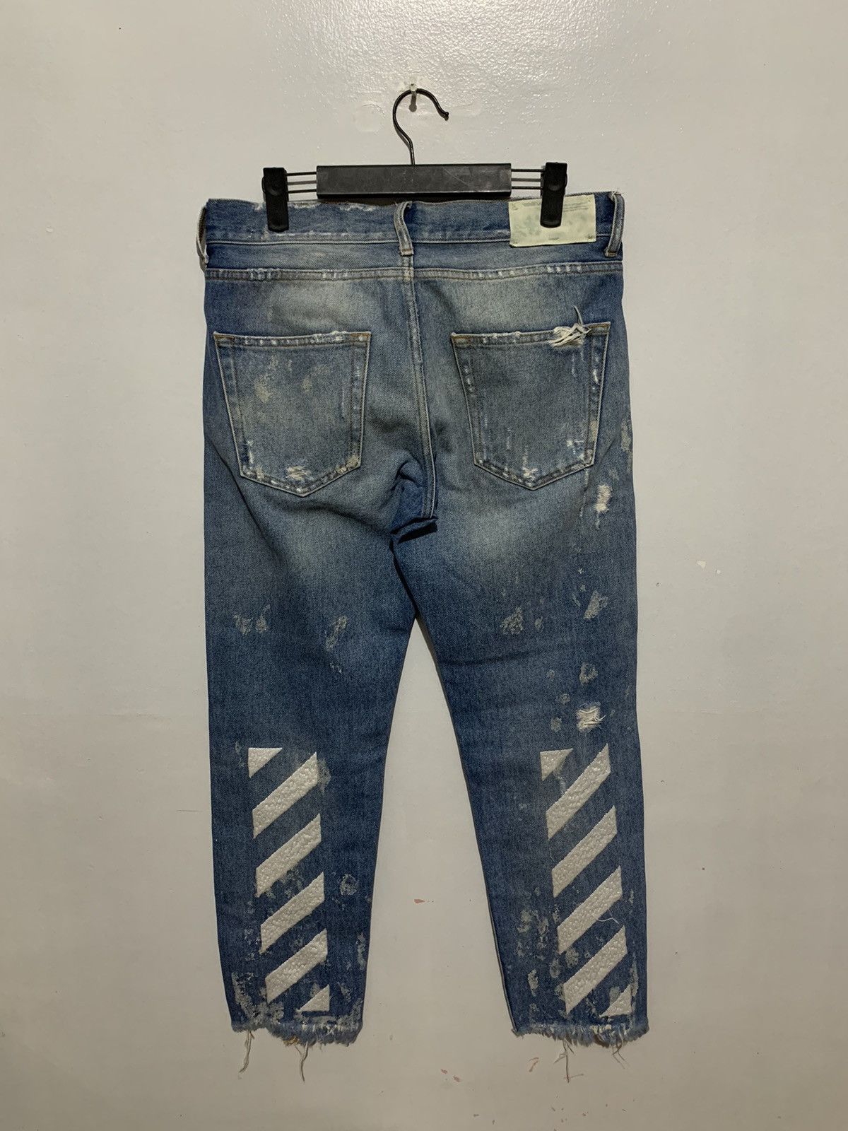 Off-White Off-White "Cropped Fit" OG Diagonal Stripe Denim Jeans Size US 30 / EU 46 - 2 Thumbnail