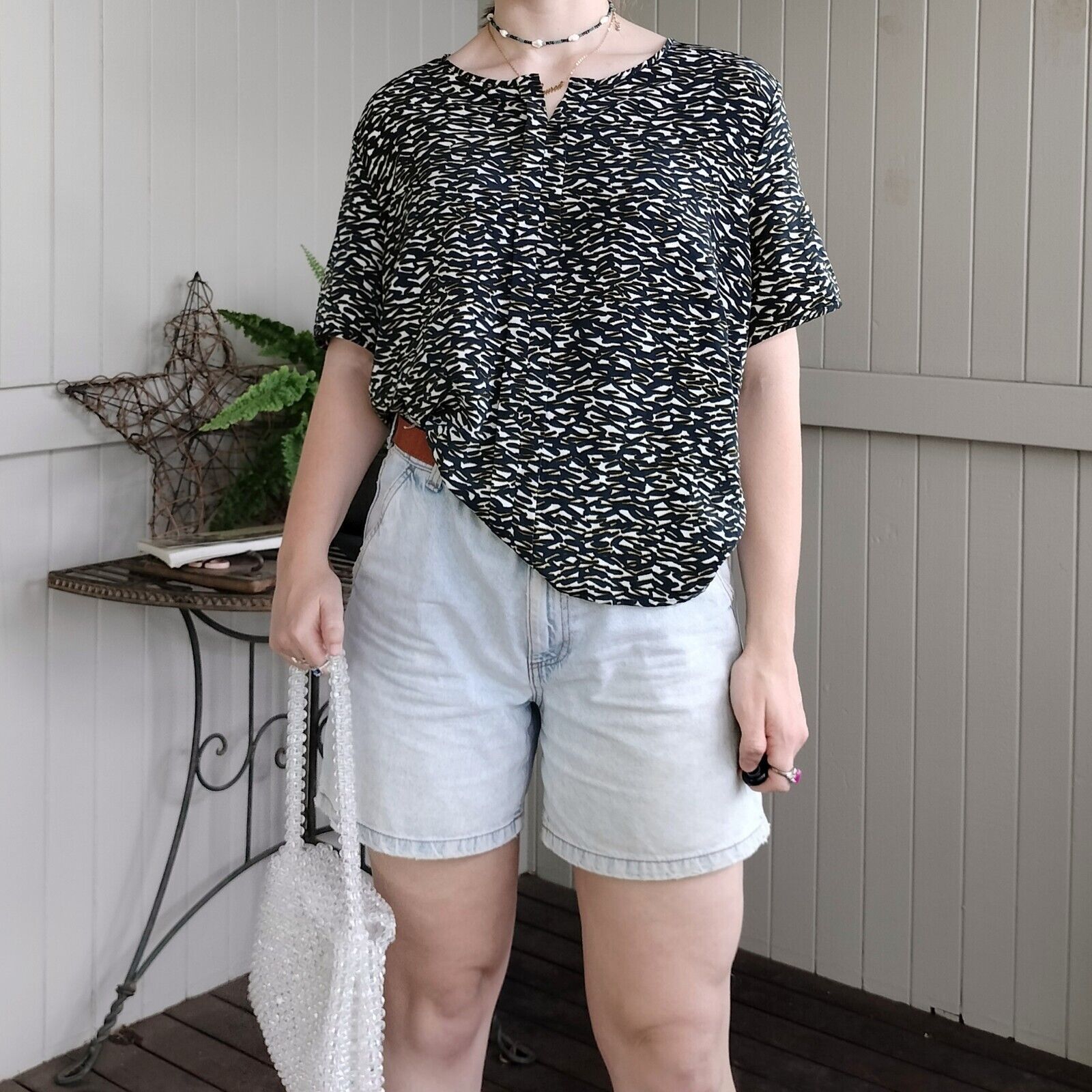 Designer Eastex Womens Blouse Short Sleeve Abstract Printed Corporate Size XXL / US 16-18 / IT 52-54 - 1 Thumbnail