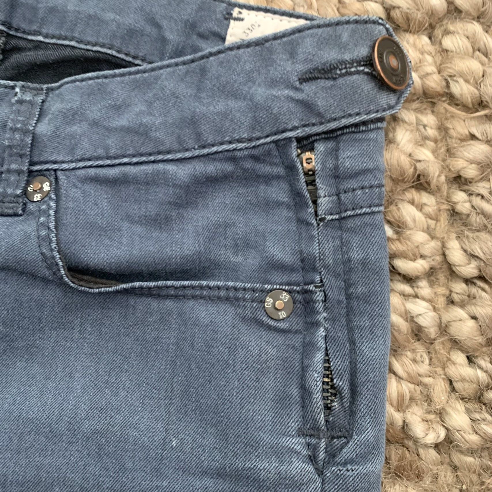 Vintage G-STAR RAW Jeans Womens Denim 3301 Super Skinny 26x27 Side Zip Blue Gray Raw Hem Size 26" / US 2 / IT 38 - 6 Thumbnail