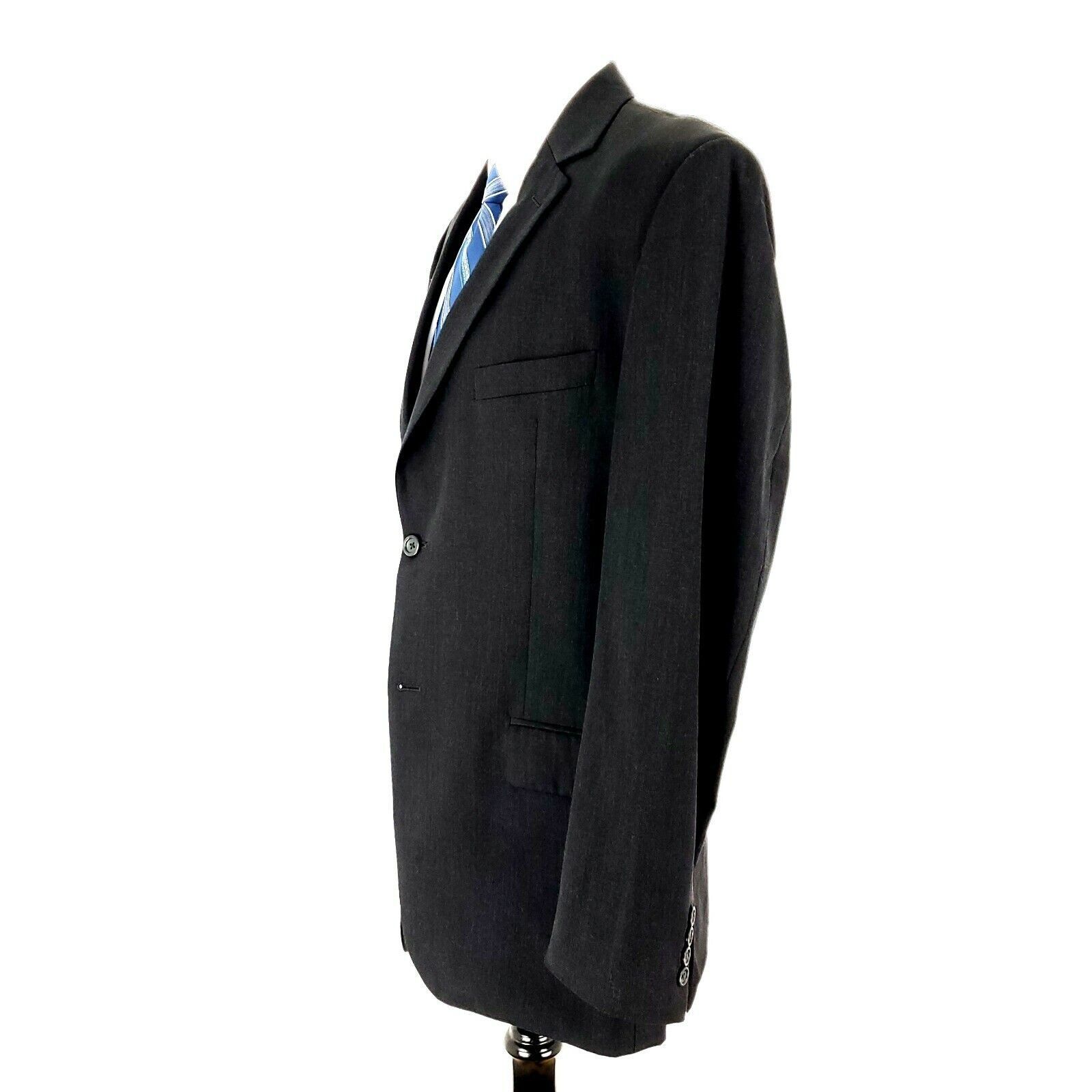 Pronto Uomo Pronto Uomo Wool 2 Button Blazer 42L Charcoal Gray Sport Coa Size ONE SIZE - 5 Thumbnail