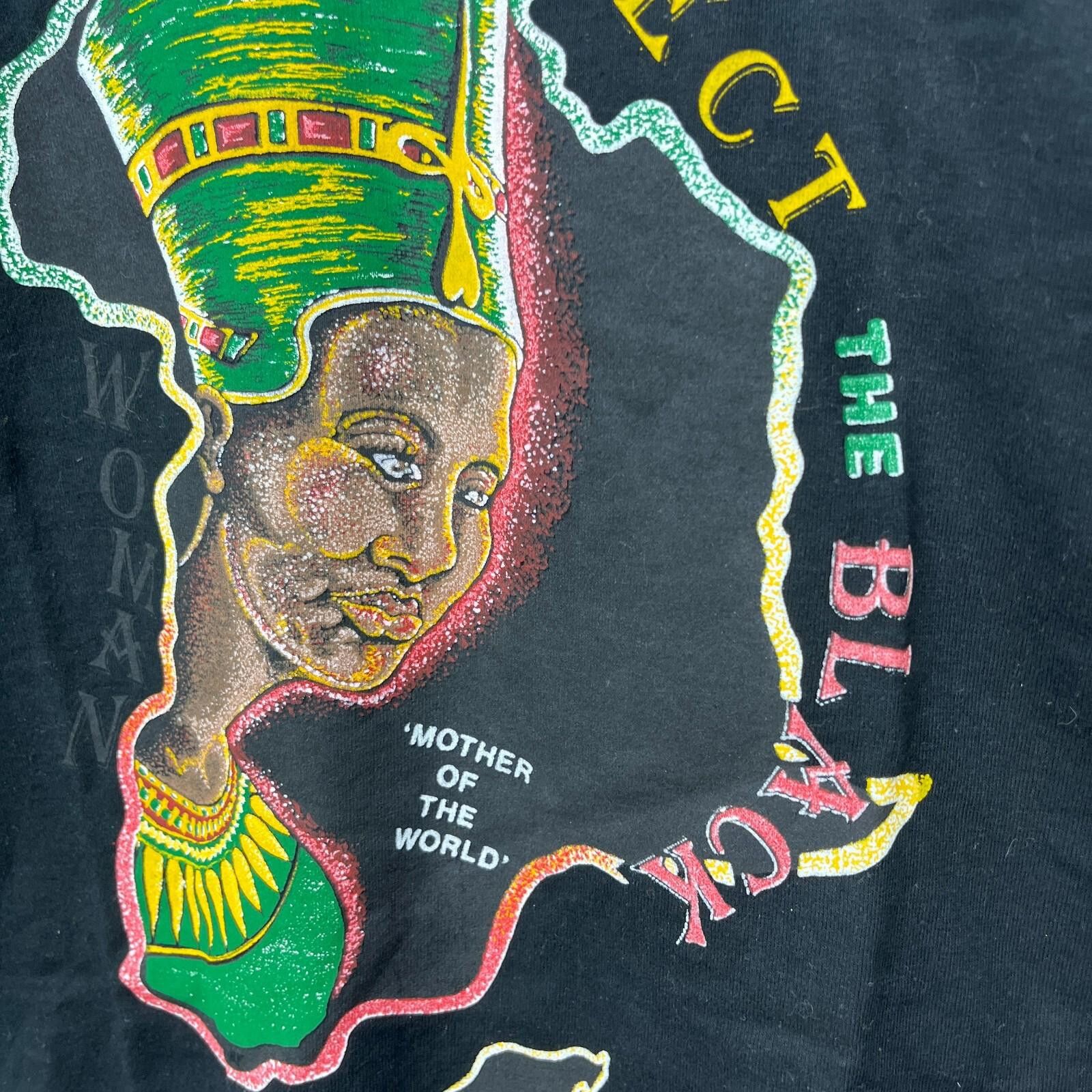 Fruit Of The Loom Vintage 90s African Woman Black History T-Shirt XL MLK Size US XL / EU 56 / 4 - 5 Thumbnail