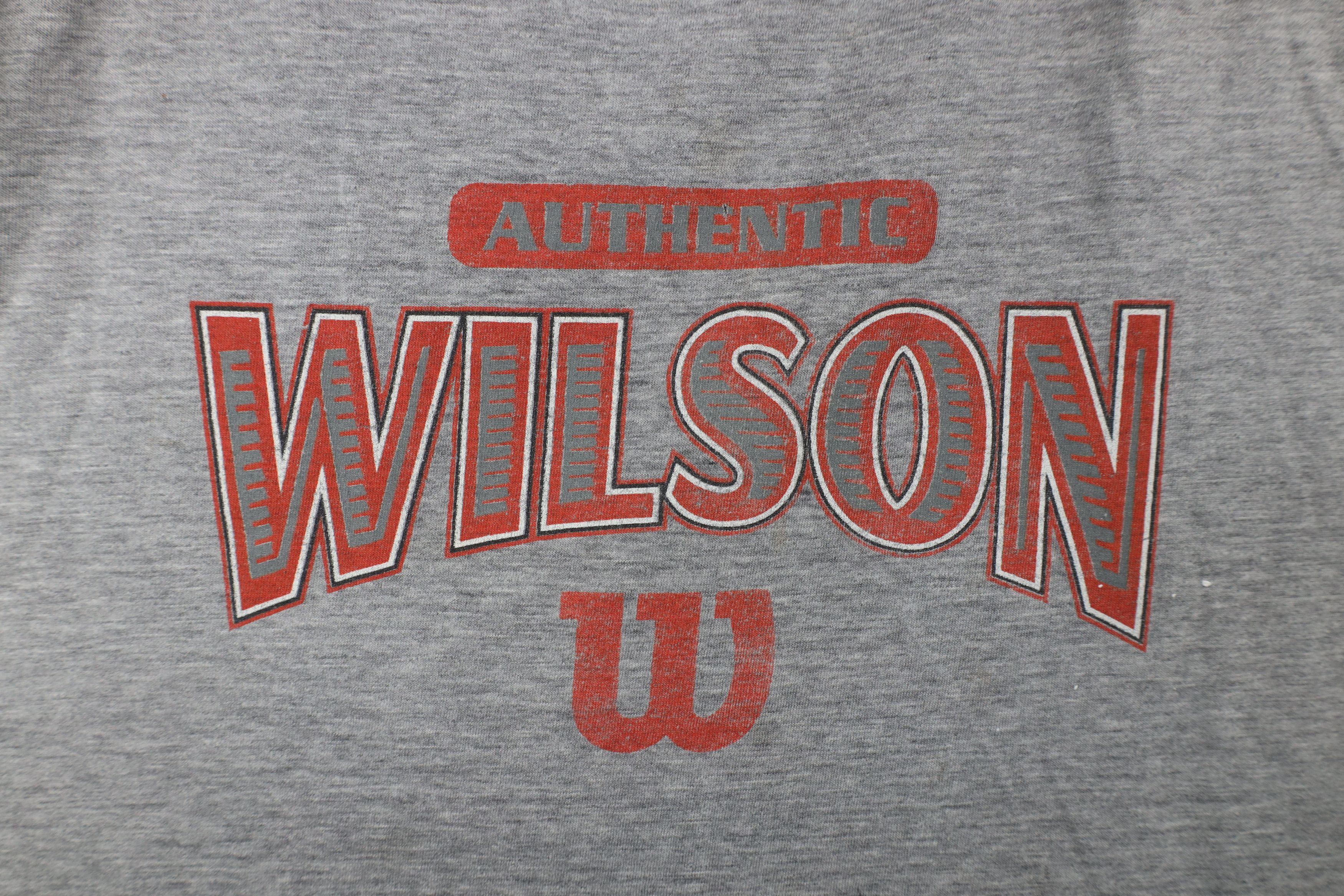 Vintage Vintage 90s Wilson Spell Out Sleeveless Muscle T-Shirt Gray Size US XXL / EU 58 / 5 - 4 Thumbnail