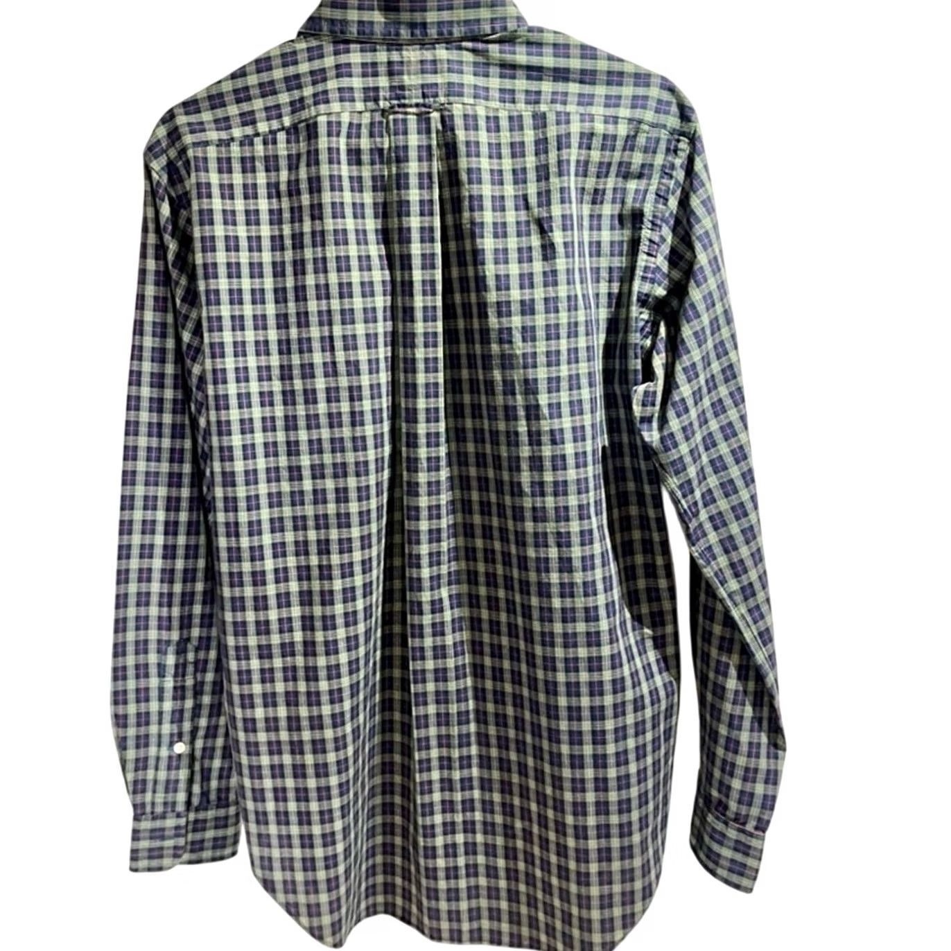 Ralph Lauren VINTAGE Polo Ralph Lauren Shirt M Green Navy Plaid Long Sleeve Button Down Classic Fit Mens 90s Size US M / EU 48-50 / 2 - 3 Thumbnail