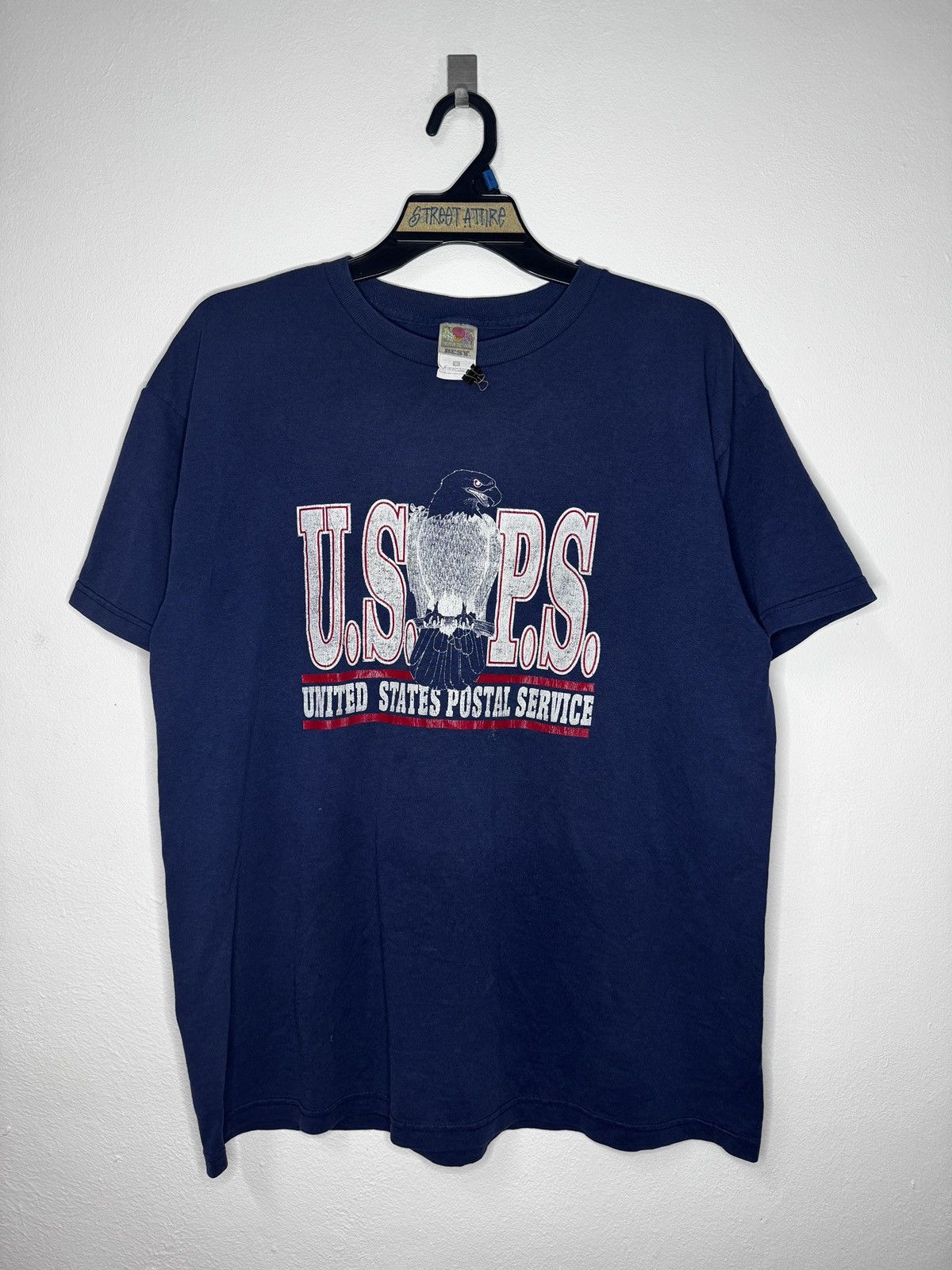 Vintage NAVY blue vintage 90s USPS eagle tee Size US XL / EU 56 / 4 - 1 Thumbnail
