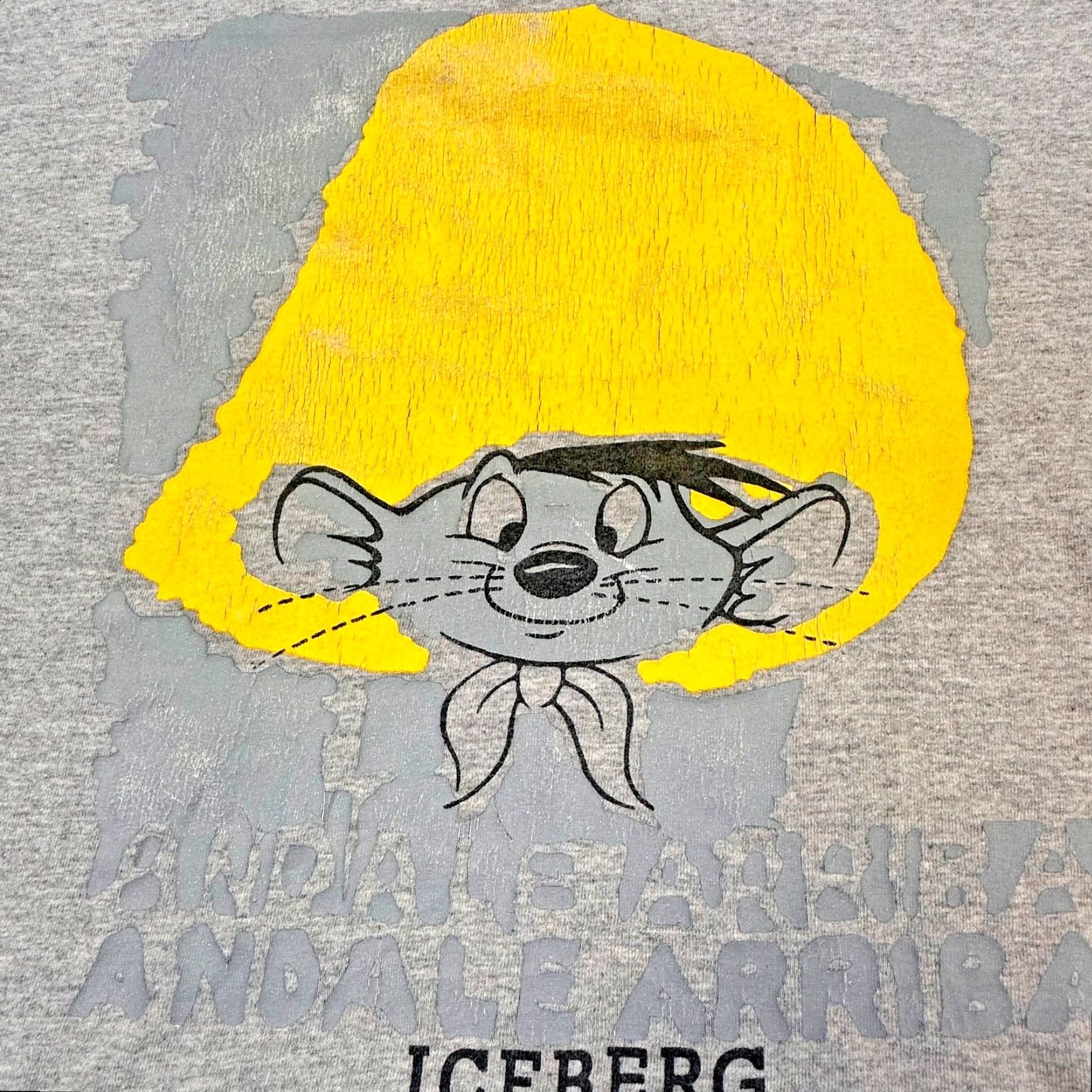 Vintage Iceberg Jeans Tee Mens 2XL Speedy Gonzalez Graphic Made in Italy Iceberg Shirt Graphic Print Cartoon Looney Tunes Summer Spring 90s Mens Size US 39 - 5 Thumbnail