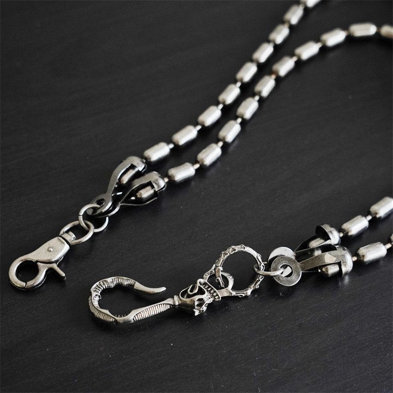 Vintage Punk Two Layer Stainless Steel Keychain Size ONE SIZE - 6 Thumbnail